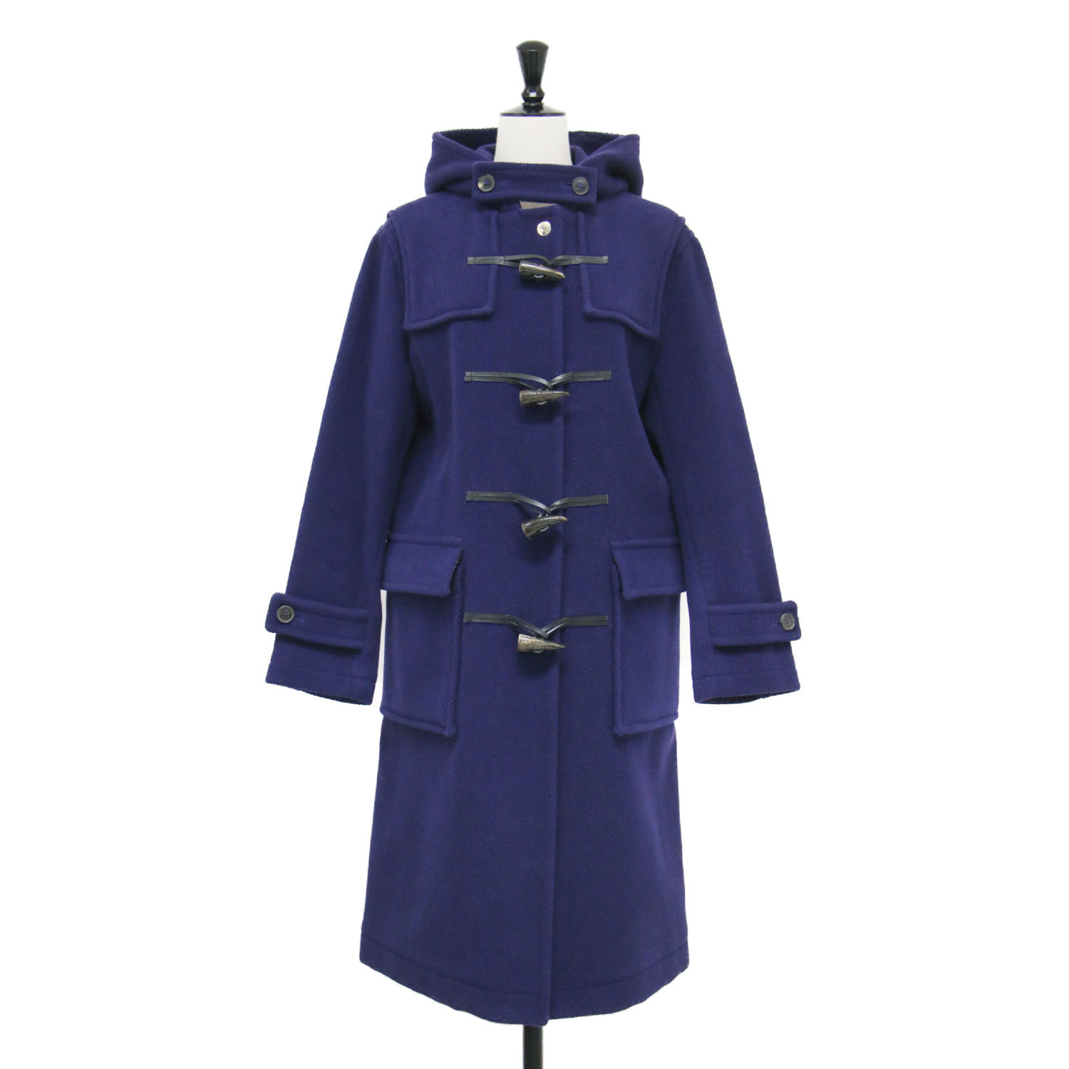 MACKINTOSH マッキントッシュ コート パープル サイズ:6(S) | ヘリンボーン柄 ダッフルコート | LDS WEIR | ロング フード付き トグル釦 ウール | イギリス製 | アウター ジャケット 上着【レディース】【中古】【美品】【K4857】｜ブランド古着のBEEGLE by Boo-Bee