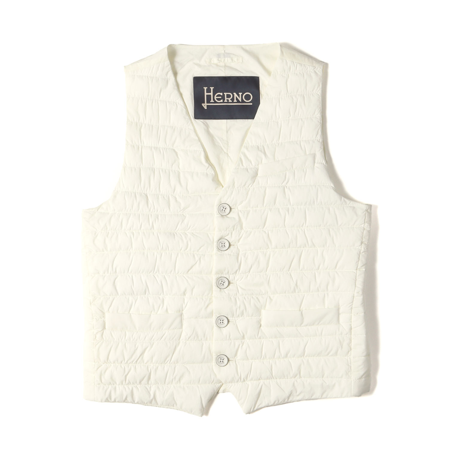 HERNO ヘルノ ベスト ホワイト 白 サイズ:46 | ストレッチナイロン 中綿 ジレベスト | トップス レイヤード【メンズ】【中古】【K4783】