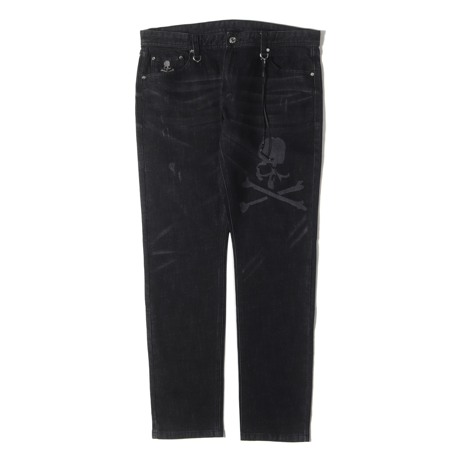 mastermind JAPAN マスターマインドジャパン パンツ ブラック 黒 サイズ:XXL | 21AW ダメージ加工 スカルプリント デニムパンツ (JEANS WASH PRODUCT M21AW NZK405) / WORLD | ボトムス ズボン【メンズ】【中古】【美品】【K4858】|ブランド古着のBEEGLE by Boo-Bee