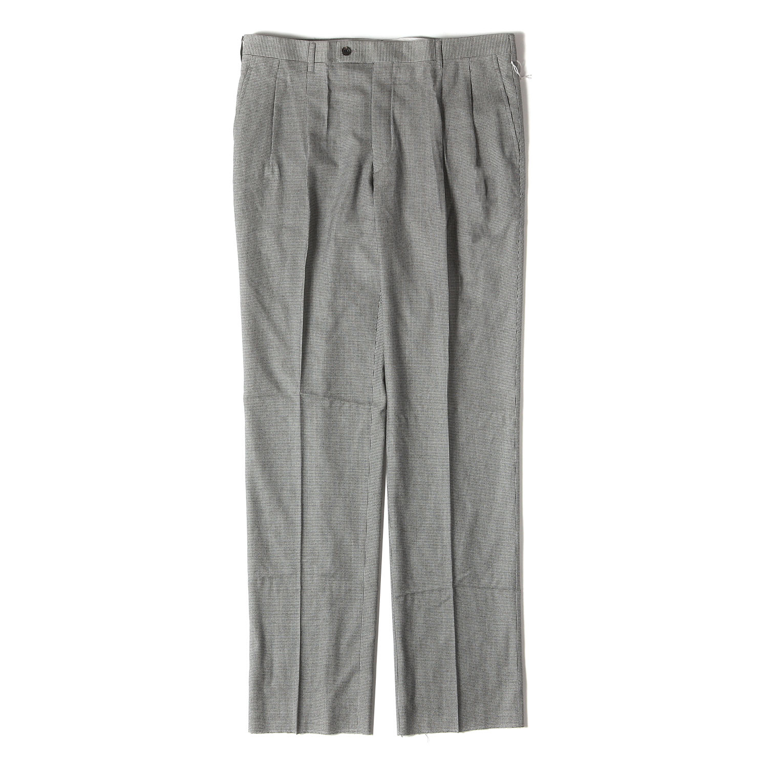 Aquascutum アクアスキュータム パンツ ホワイト ブラック サイズ:97 | ツータック ハウンドトゥース トラウザー スラックス パンツ | MADE IN JAPAN | ボトムス ズボン【メンズ】【K4787】