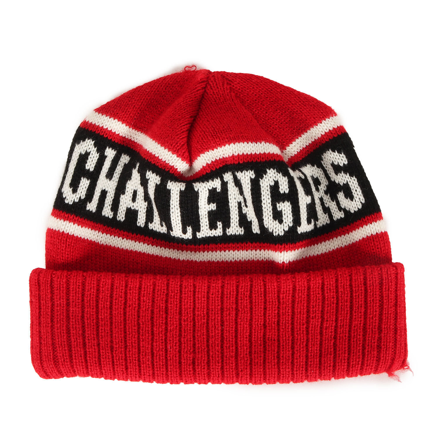 CHALLENGER チャレンジャー ビーニー レッド | 21AW ジャガードロゴ ニット ビーニー (JACQUARD KNIT CAP) | ブランド ニットキャップ 帽子【メンズ】【中古】【K4746】
