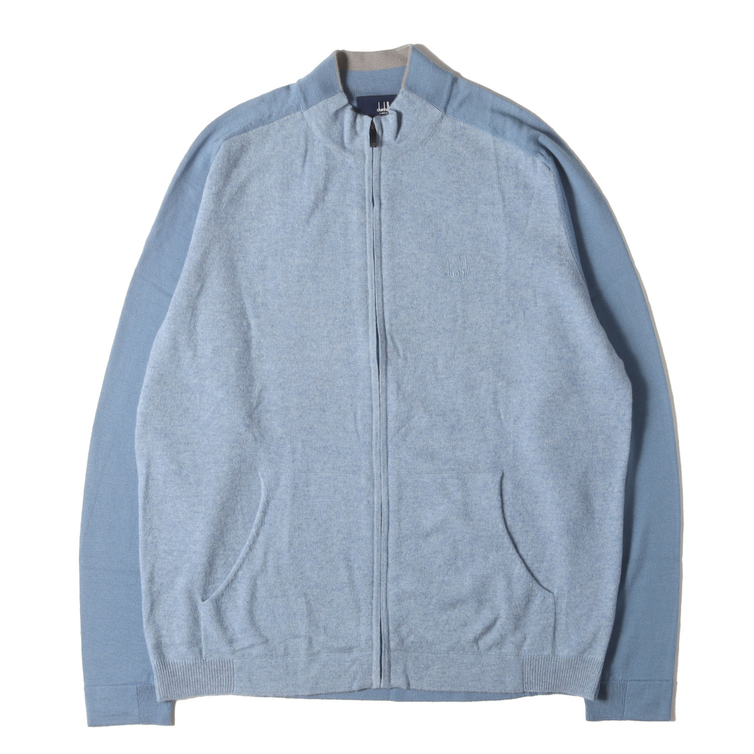 dunhill ダンヒル ニット ヘザーブルー サイズ:XL | ハイゲージ カシミヤ ドライバーズ ニット | LINKS | MADE IN ITALY | トップス セーター【メンズ】【中古】【美品】【K4746】