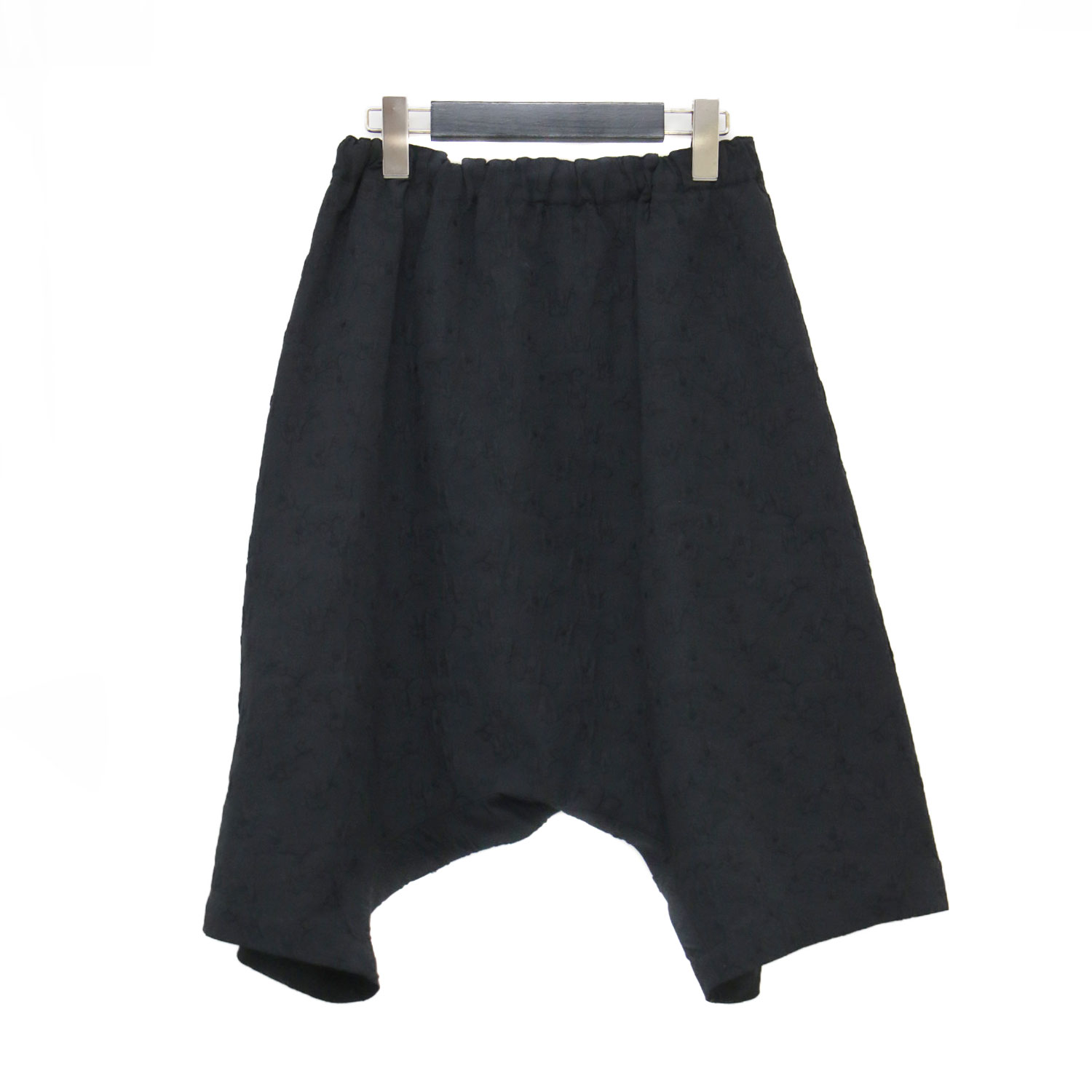 COMME des GARCONS COMME des GARCONS コムデギャルソン パンツ ブラック 黒 サイズ:SS | フラワー ジャガード サルエルパンツ PB-P002 / イージーパンツ | 膝丈 ウエストゴム 花柄 | 日本製 | ボトムス ズボン【レディース】【中古】【K4777】