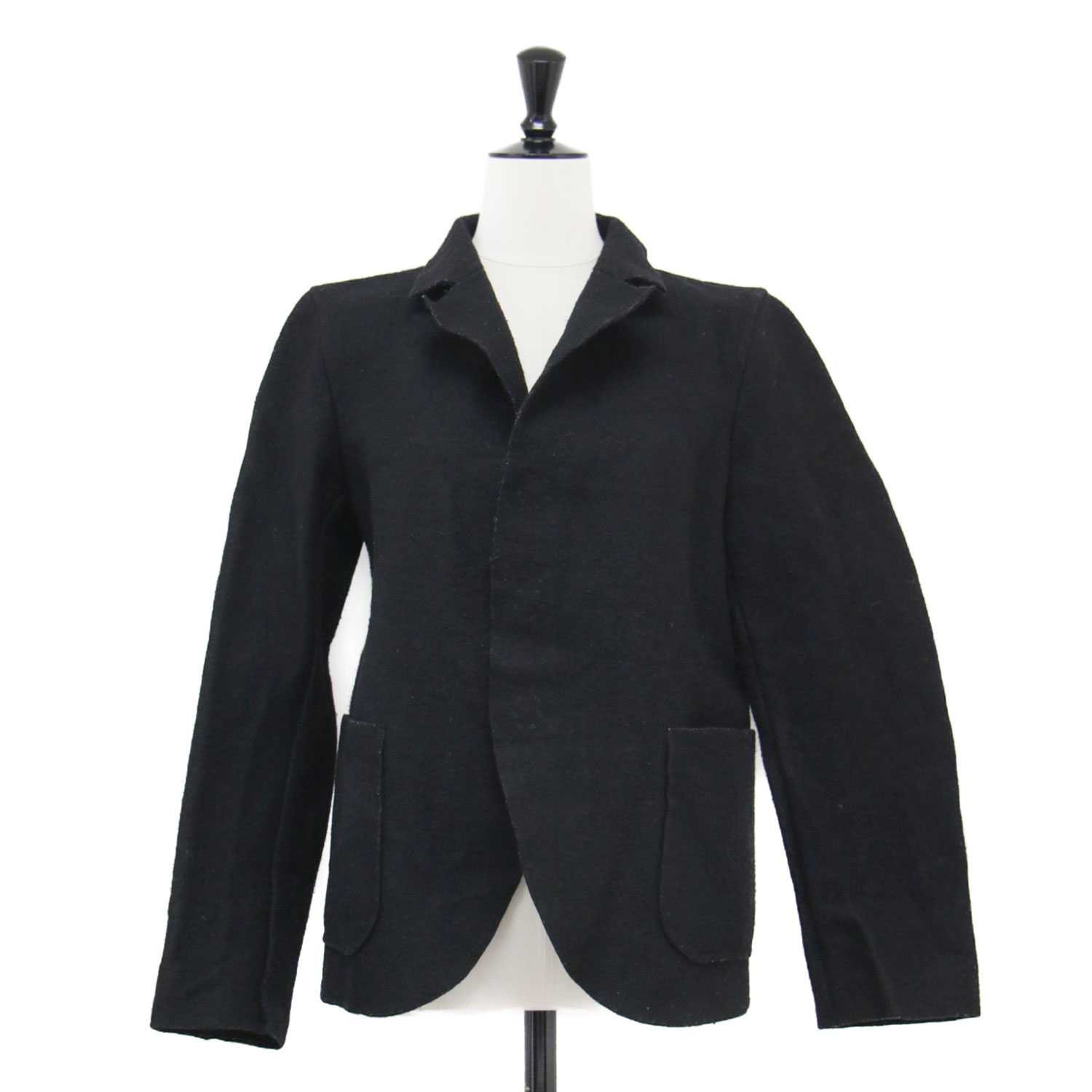 コム・デ・ギャルソン　フリル付き黒テーラードジャケット COMME des GARÇONS フリル付きテーラードジャケット ギャルソン フリル