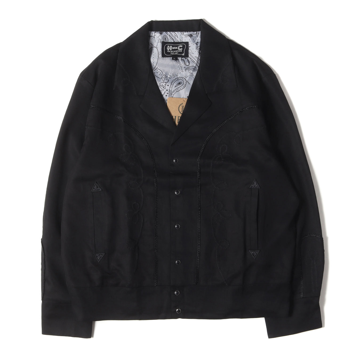 H BAR C エイチバーシー ジャケット ブラック ブラック サイズ:XL | 人気モデル | ボレロ ウエスタン ジャケット (The Bolero Western Jacket) | アウター ブルゾン 上着【メンズ】【K4775】