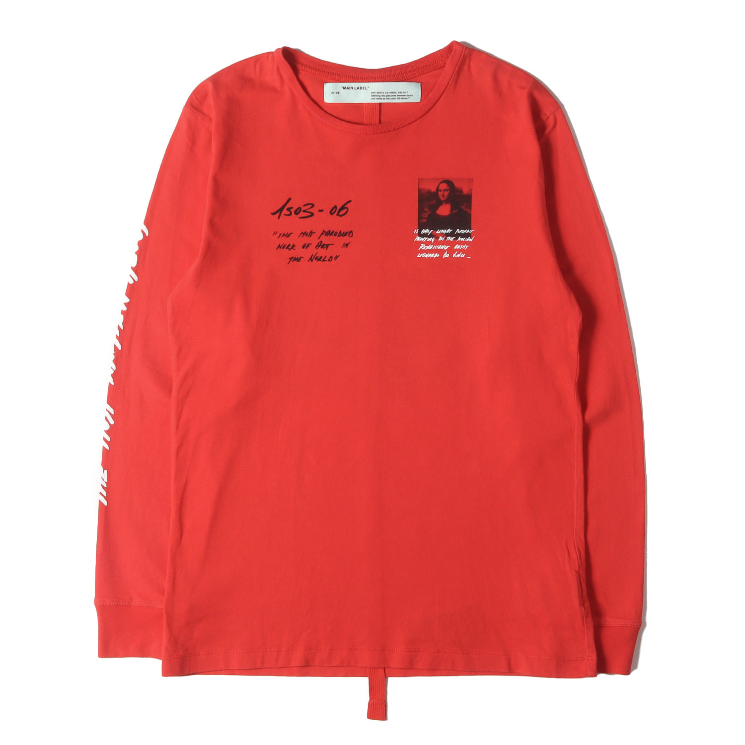 OFF-WHITE 象牙色 プルオーバー 赤いこと 大きさ:L | モナリザ グラフィック ロング捩り プルオーバー (Monalisa L/S T-Shirt) | トップス カットソー 長袖【メンズ】【中古】【K4846】
