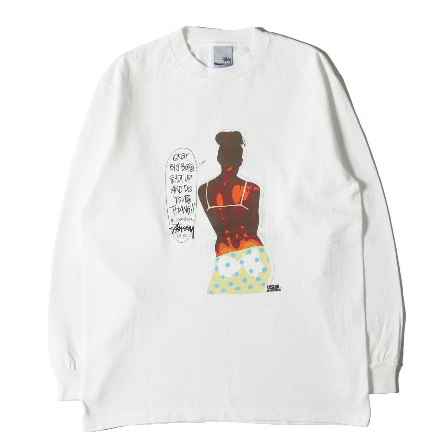 【希少モデル/タグ付】ステューシー　エイプコラボ　アームプリント入　ロンT　XL 希少モデル/タグ付】ステューシー エイプコラボ アームプリント入 ロン