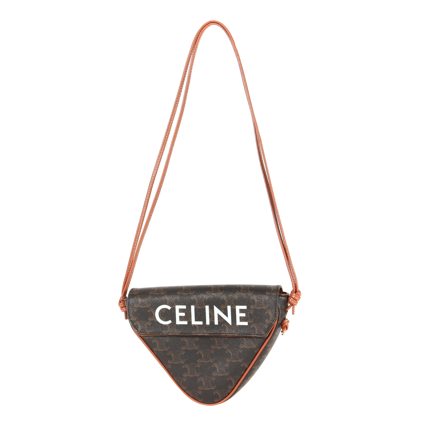 CELINE セリーヌ バッグ | トリオンフ トライアングル ミニ ショルダー バッグ | タン | イタリア製 | ブランド カバン【メンズ】【中古】【美品】【K4805】