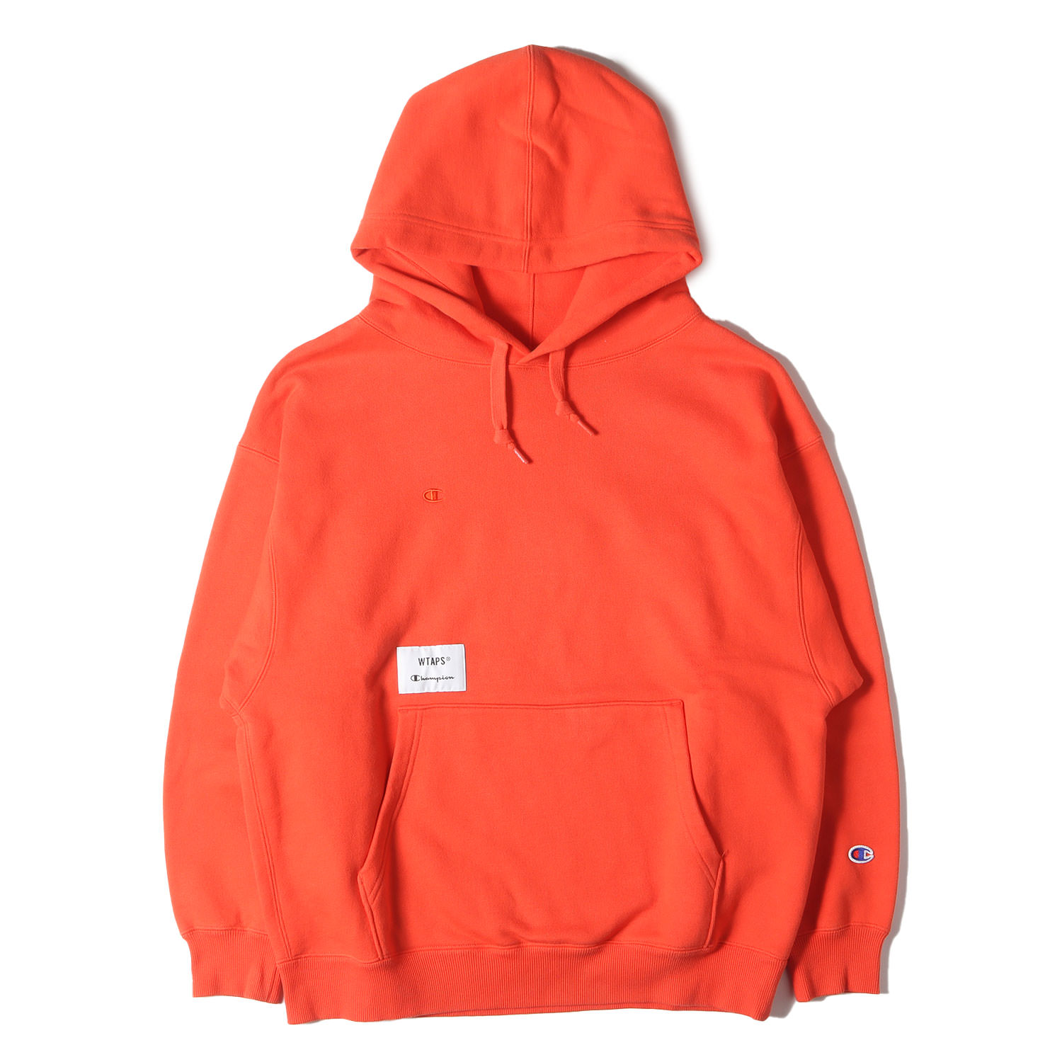 WTAPS ダブルタップス パーカー オレンジ色 大いさ:S | 23AW Champion ロゴタイプ刺しゅう スウェットパーカー (ACADEMY / HOODED / CTPL) | トップス フーディー | 二人三脚【メンズ】【中古】【美品】【K4813】 パーカー-トップス-メンズファッション