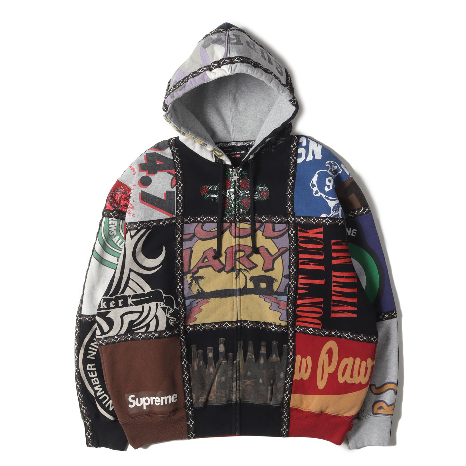 Supreme シュプリーム パーカー マルチカラー サイズ:M | 25AW NUMBER (N)INE パッチワーク フルジップ スウェットパーカー (Patchwork Zip Up Hooded Sweatshirt) | トップス フーディー コラボ【メンズ】【K4807】