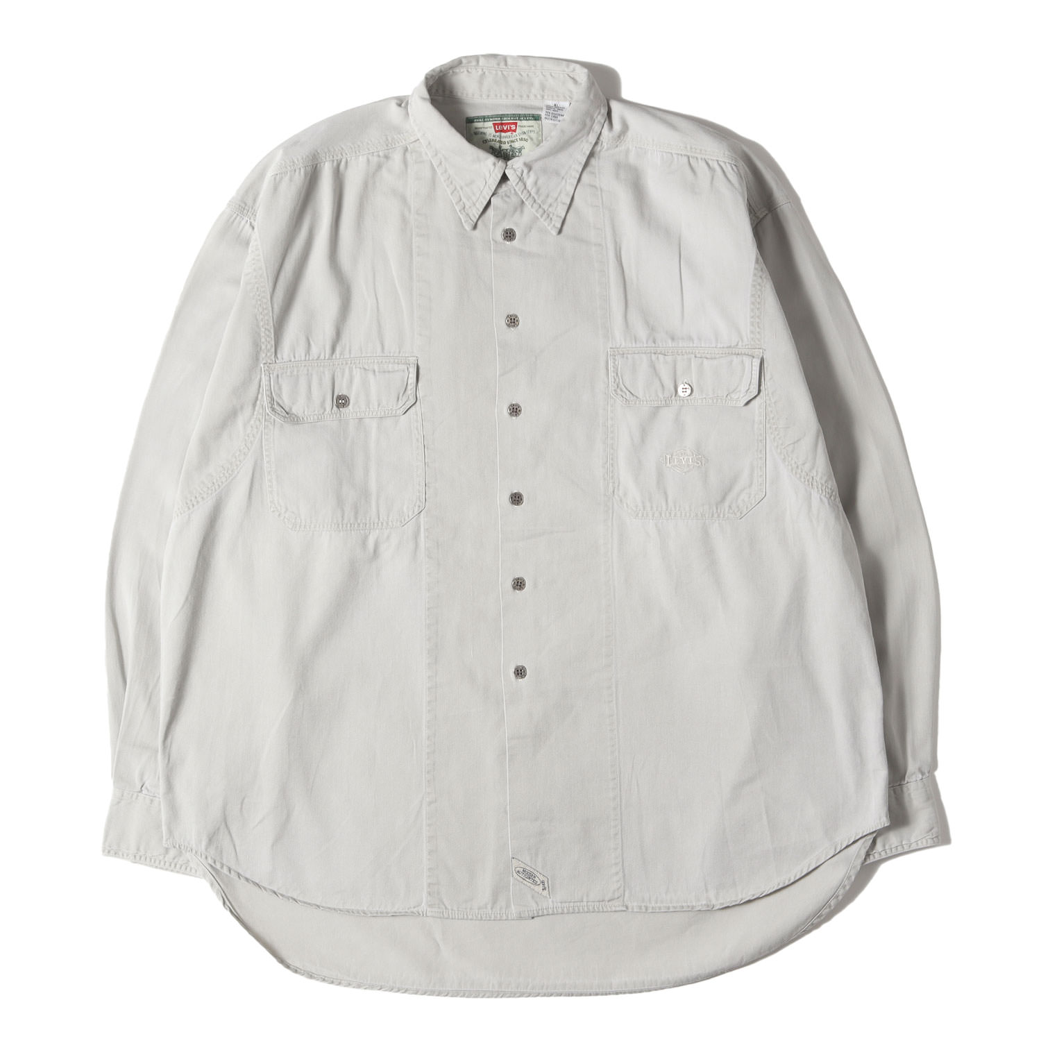 Levis / vintage ヴィンテージ リーバイス シャツ ライトグレー サイズ:XL | 90s メタルボタン コットンツイル ワークシャツ | 60505-1625 | 90年代 古着 | トップス カジュアルシャツ 長袖【メンズ】【中古】【K4777】