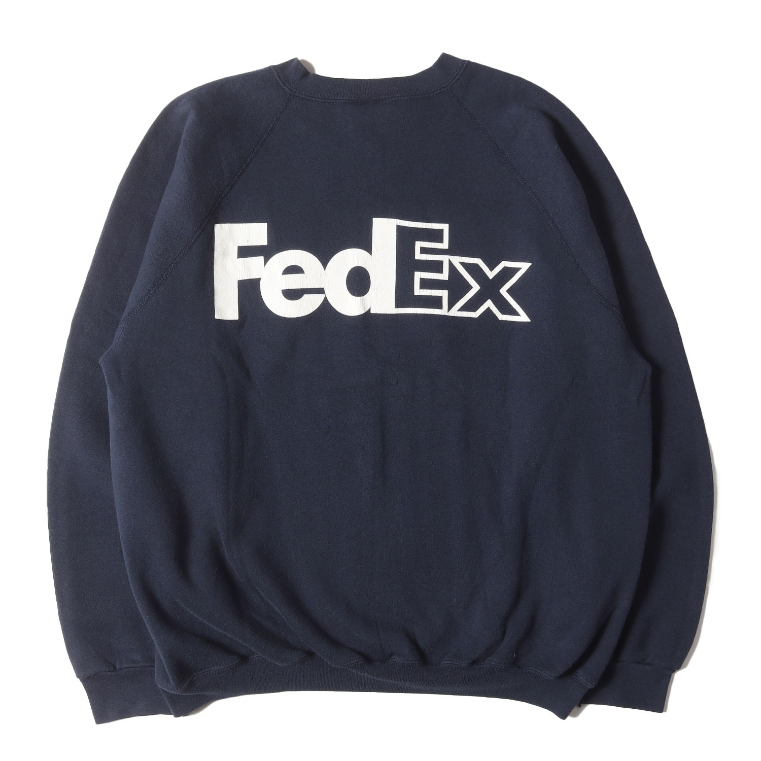 90s - 00s ヴィンテージ古着 | 90s FedEx 両面プリント クルーネック スウェットシャツ | USA製 DISCUS ATHLETIC | ネイビー 紺 サイズ:XL | 90年代 | トップス トレーナー【メンズ】【中古】【K4777】