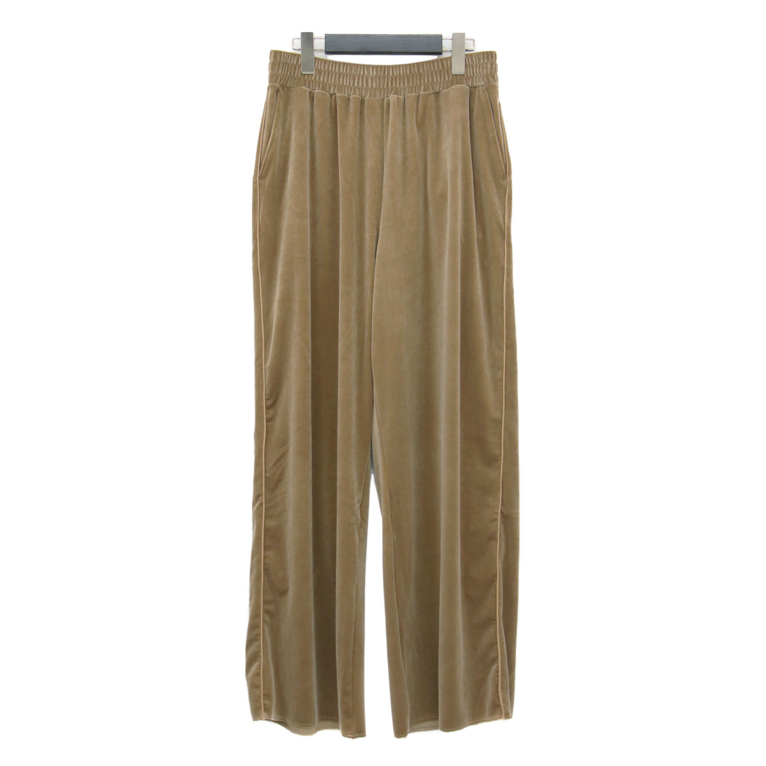 GREYCHORD グレーコード × Plage 別注 パンツ ブラウン サイズ:1(M) | 24秋冬 ストレッチ ベロア ワイド イージー パンツ | LAYLA | ウエストゴム サイドコード | ボトムス ズボン | コラボ【レディース】【中古】【美品】【K4746】