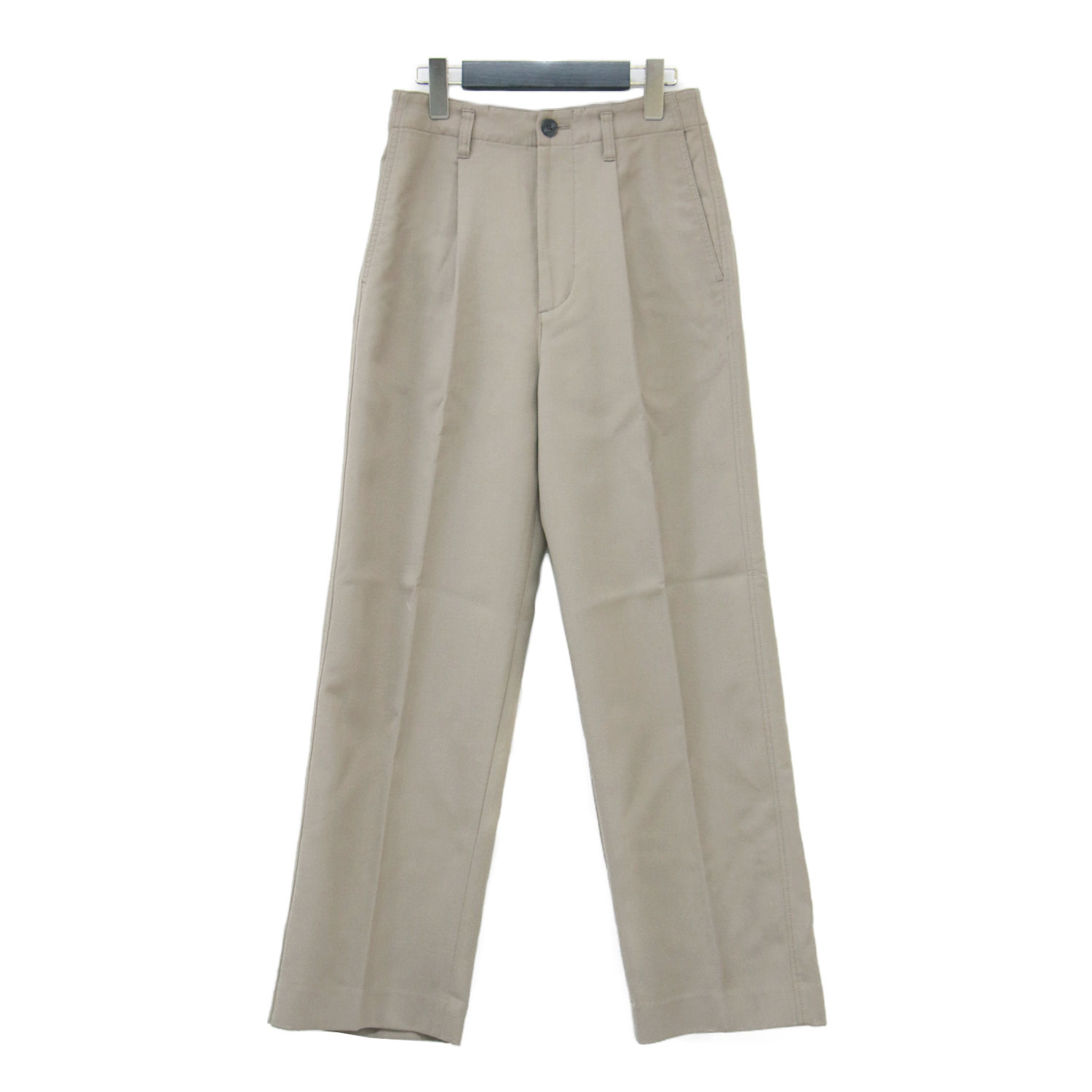 Spick&Span スピックアンドスパン パンツ ベージュ サイズ:36(S) | 23秋冬 ハイブリッド ダブルクロス ワンタック パンツ / ワイド ストレート コットン | ボトムス ズボン【レディース】【中古】【K4746】