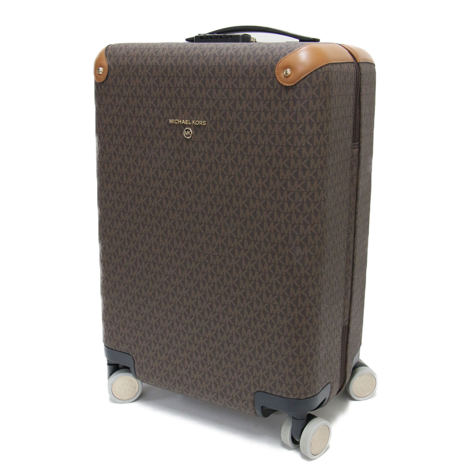 MICHAEL KORS マイケルコース ロゴ プリント キャリーケース / Large Logo Suitcase スーツケース モノグラム レザー ブラウン ブランド カバン トラベル 旅行 出張【レディース】【中古】【K4882】|ブランド古着のBEEGLE by Boo-Bee