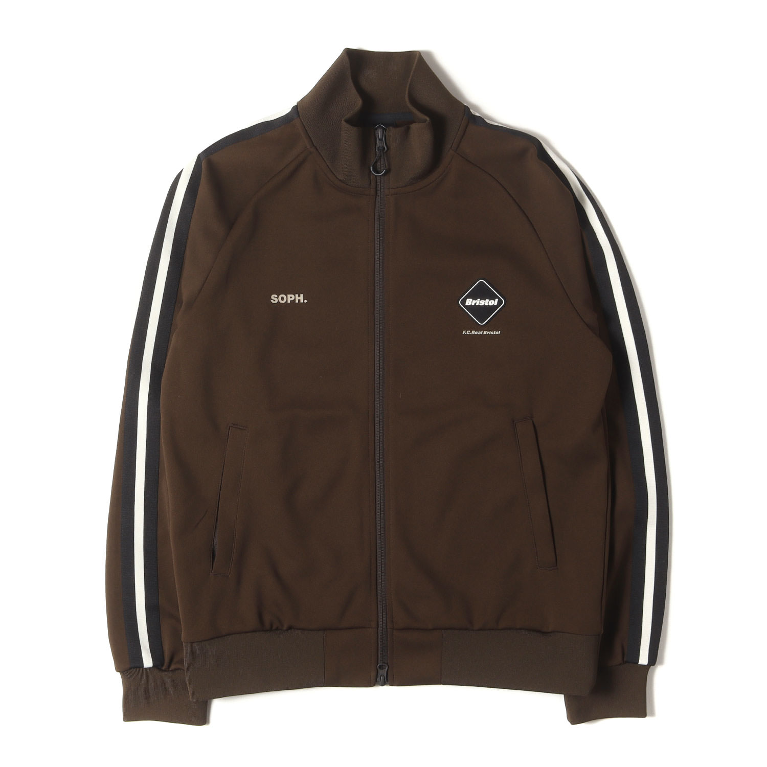 F.C.Real Bristol エフシーレアルブリストル 上衣 赤銅色 大きさ:M | 23AW ロゴタイプ 側面生産ライン 貨物自動車上衣 (TRAINING TRACK JACKET) | アウター 上衣 厚地の外套【メンズ】【中古】【美品】【K4792】