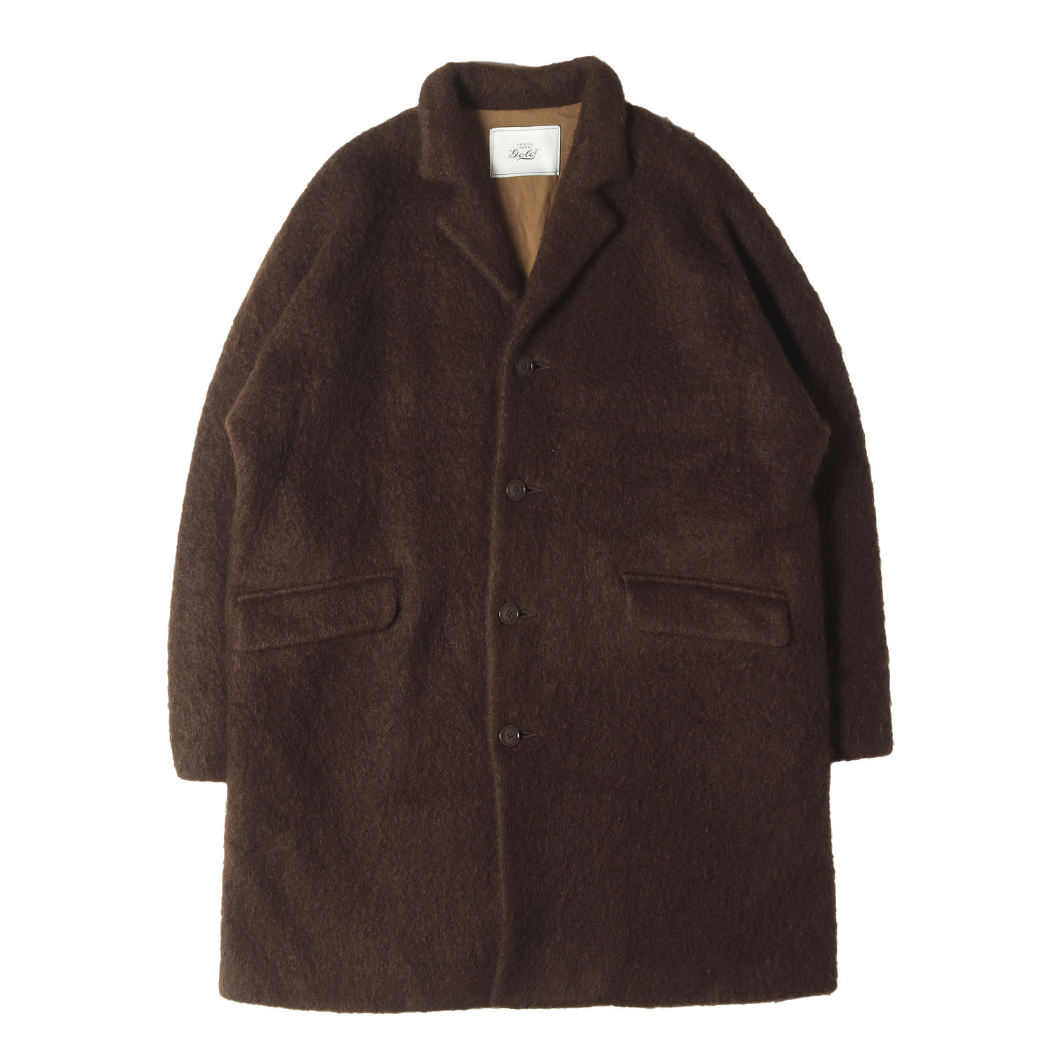 GOLD ゴールド コート ブラウン サイズ:M | シャギー チェスターコート (WOOL SHAGGY GRANDPA COAT) | 日本製 | アウター ジャケット 上着【メンズ】【中古】【美品】【K4781】