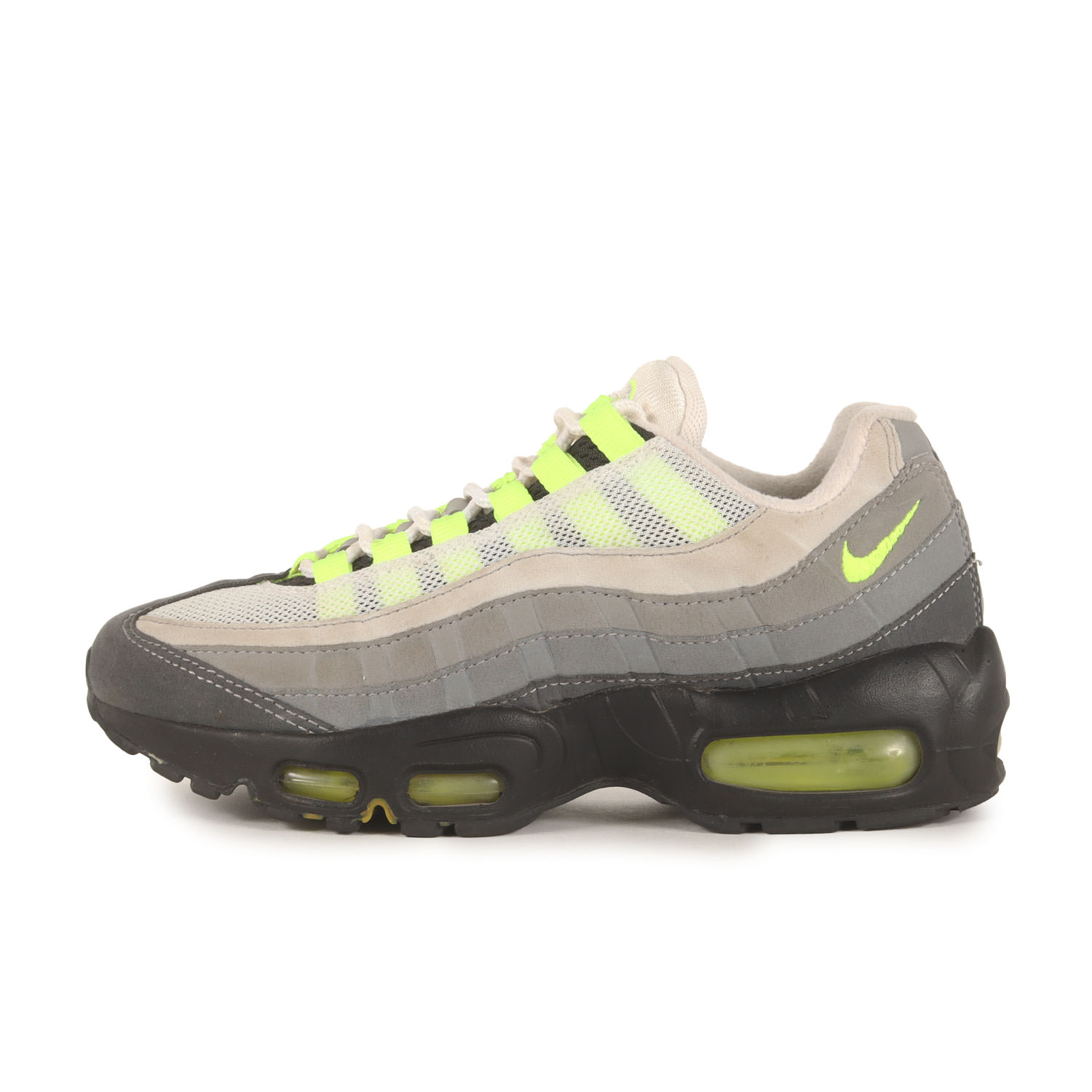 NIKE ナイキ WMNS US6(23cm) | WMNS AIR MAX 95 VOLT 2015年製 (307960-002) | ウィメンズ エアマックス95 | ブラック×ボルト | ローカット スニーカー シューズ 靴【レディース】【中古】【K4789】
