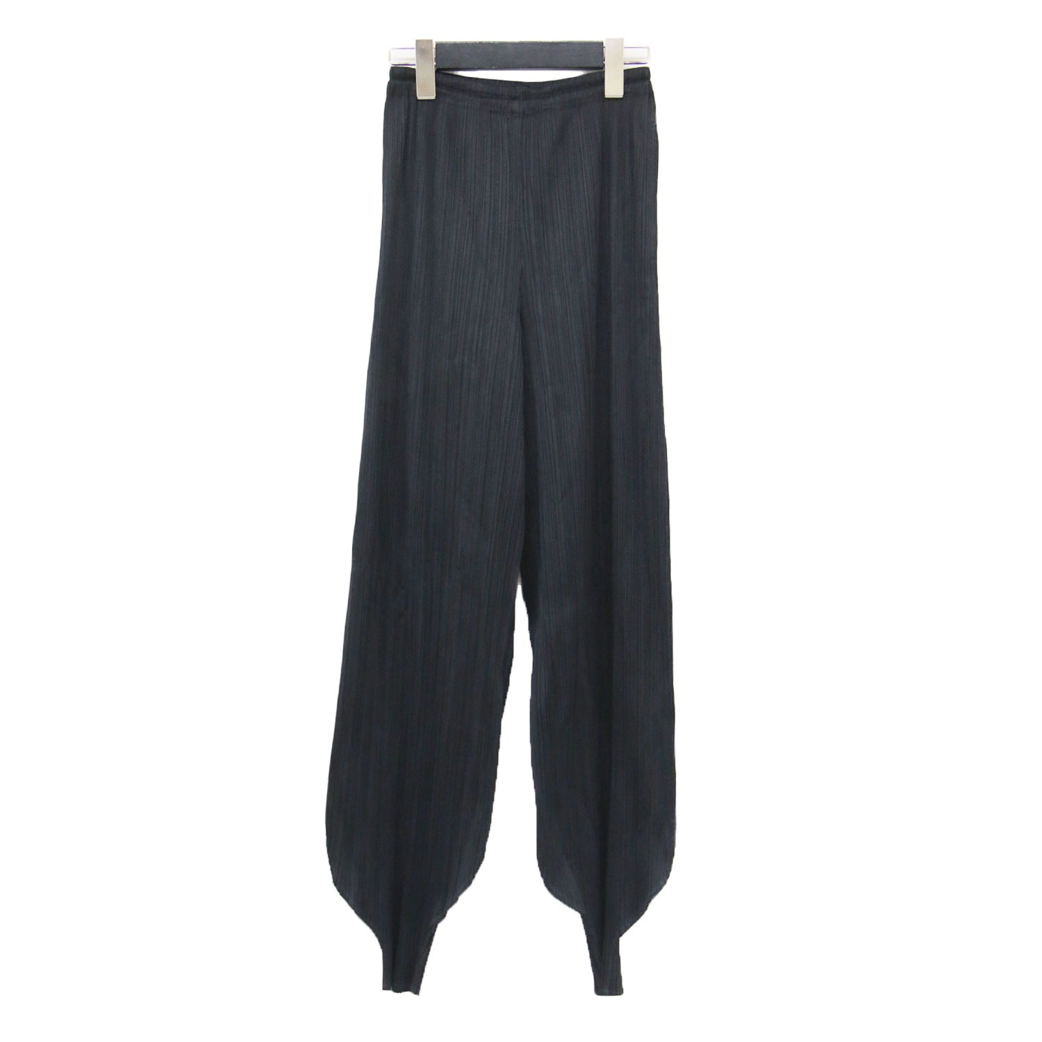PLEATS PLEASE プリーツプリーズ パンツ ブラック 黒 サイズ:2(M) | プリーツ アラジンパンツ / ジョガーパンツ | ウエストゴム 裾絞り | 日本製 | ボトムス ズボン【レディース】【中古】【K4783】