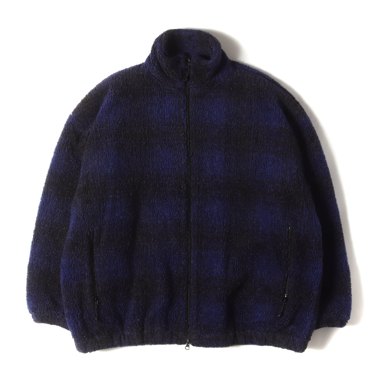 COOTIE クーティー ジャケット ブルー ブラック サイズ:M | 20AW オンブレチェック フリースボア トラックジャケット (Ombre Boa Check Track Jacket) | アウター ブルゾン 上着【メンズ】【中古】【K4807】