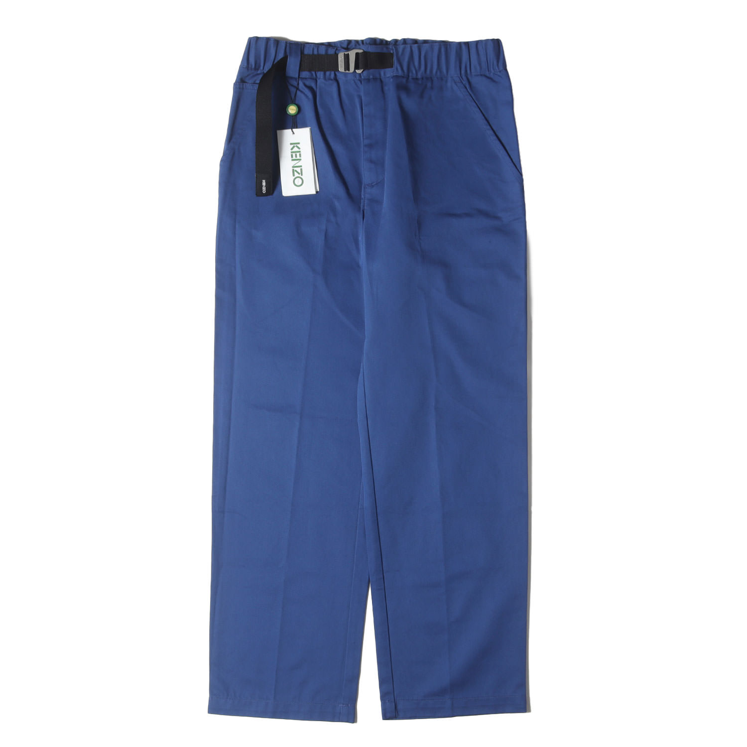 KENZO ケンゾー パンツ ブルー サイズ:31 | ストレートレッグ コットンツイル ベルテッド パンツ (STRAIGHT LEG BELTED PANT) | ボトムス ズボン【メンズ】【中古】【美品】【K4837】｜ブランド古着のBEEGLE by Boo-Bee