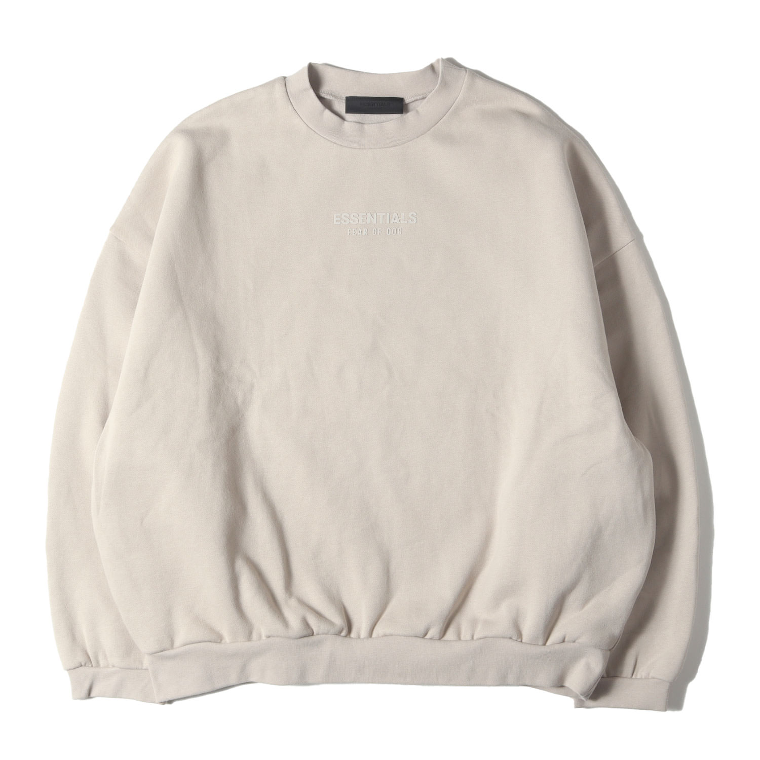 FEAR OF GOD フィアオブゴッド スウェット ベージュ系 サイズ:XL | 23AW FOG ESSENTIALS オーバーサイズ クルーネック スウェットシャツ | トップス トレーナー 【メンズ】【中古】【美品】【K4792】｜ブランド古着のBEEGLE by Boo-Bee