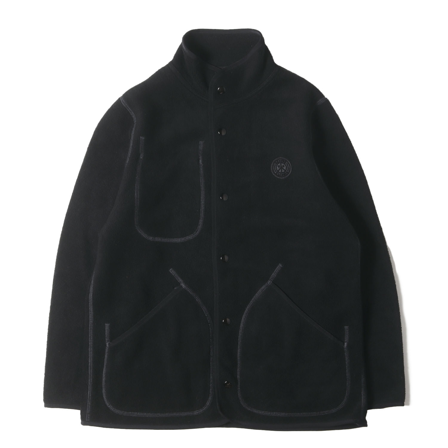 Porter Classic ポータークラシック ジャケット ブラック 黒 サイズ:S | フリース スナップボタン ジャケット (FLEECE JACKET) | アウター ブルゾン 上着【メンズ】【中古】【K4746】