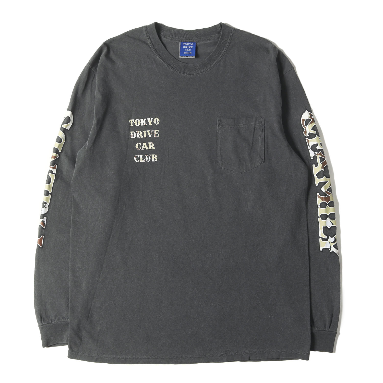 TOKYO DRIVE CAR CLUB トウキョードライブカークラブ Tシャツ ブラック 黒 サイズ:L | ガーメントダイ加工 デザートカモロゴ ロングスリーブ Tシャツ | トップス カットソー 長袖【メンズ】【中古】【美品】【K4777】
