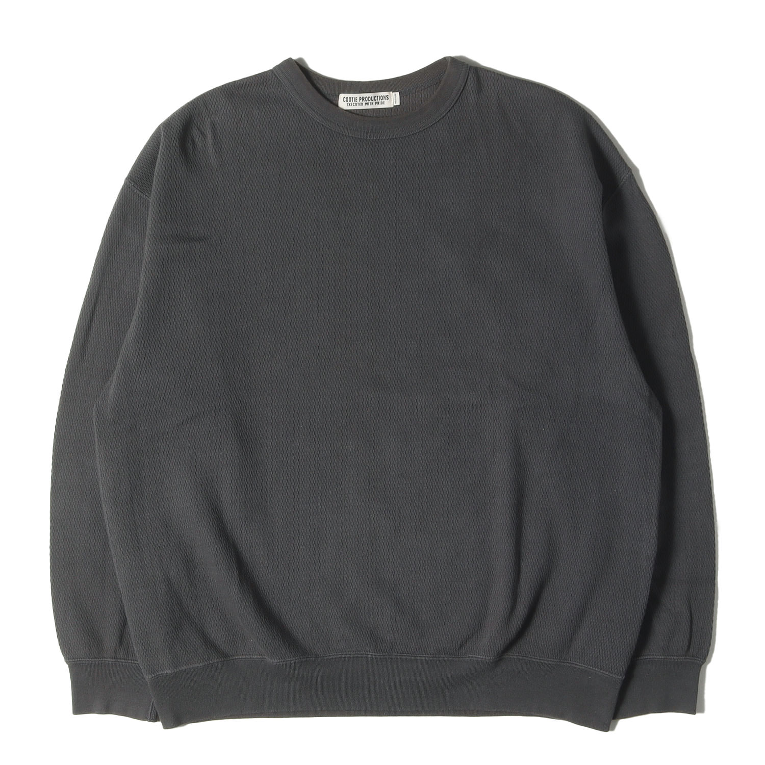 COOTIE クーティー スウェット グレー サイズ:M | 21AW ヘビーワッフル オーバーサイズ スウェットシャツ (Heavy Waffle Crewneck Sweatshirt) | トップス トレーナー【メンズ】【中古】【K4777】