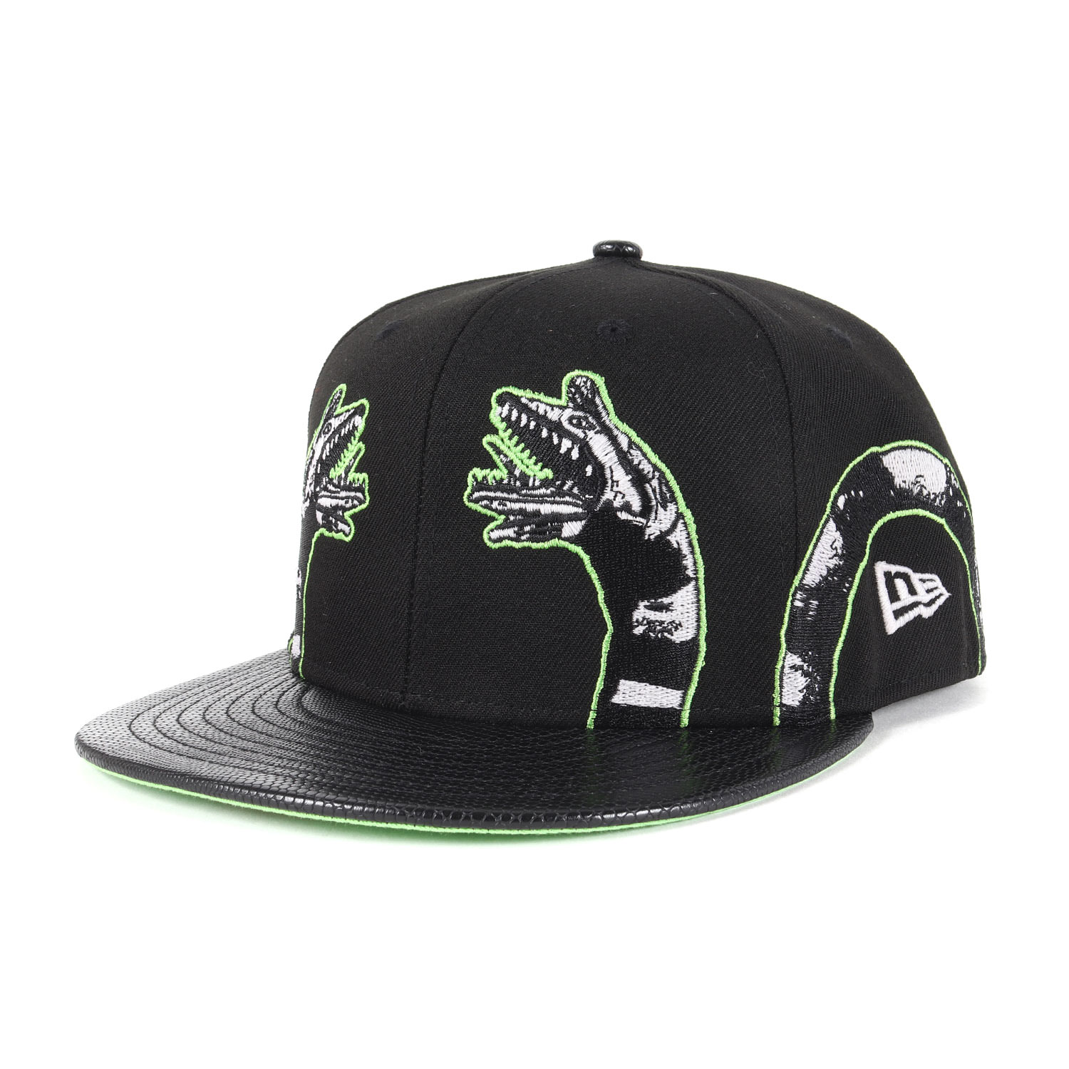 NEW ERA ニューエラ キャップ サイズ:7 3/4(61.5cm) | 24AW Beetlejuice レザーバイザー ベースボールキャップ | ブラック 黒 | ブランド 帽子 | コラボ 別注【メンズ】【K4775】