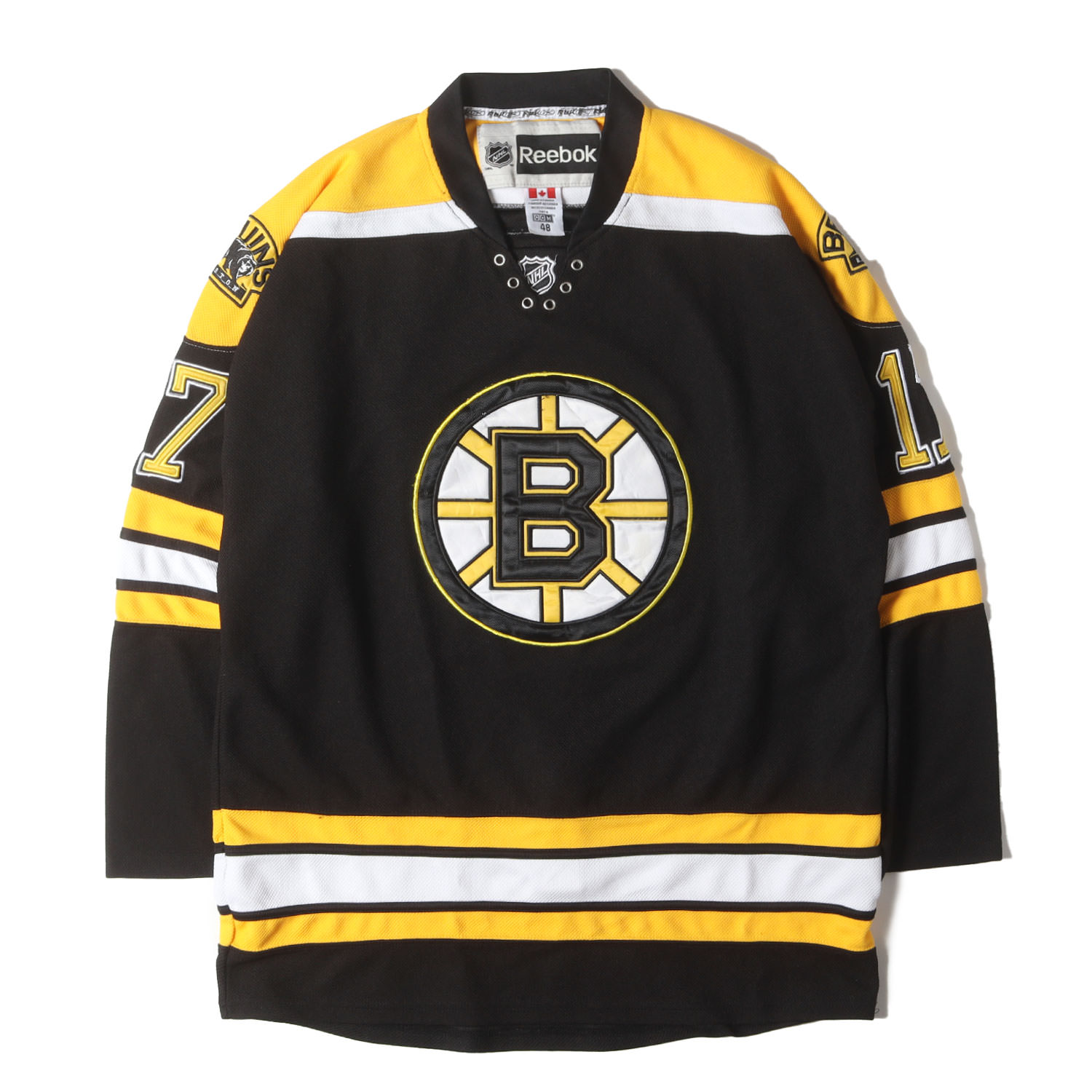 Reebok リーボック 黒いこと 黄色 大きさ:48 | 00s NHL ボストン・ブルーインズ フィールドホッケー プルオーバー いの一番 | トップス カットソー 長袖【メンズ】【中古】【K4858】