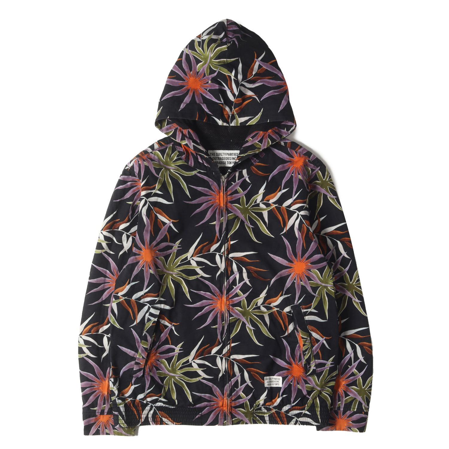 WACKO MARIA ワコマリア ジャケット ブラック 黒 サイズ:L | フラワー柄 コットン ビーチジャケット(PRINTED FLOWER BEACH JACKET) | アウター ブルゾン 上着【メンズ】【中古】【K4778】