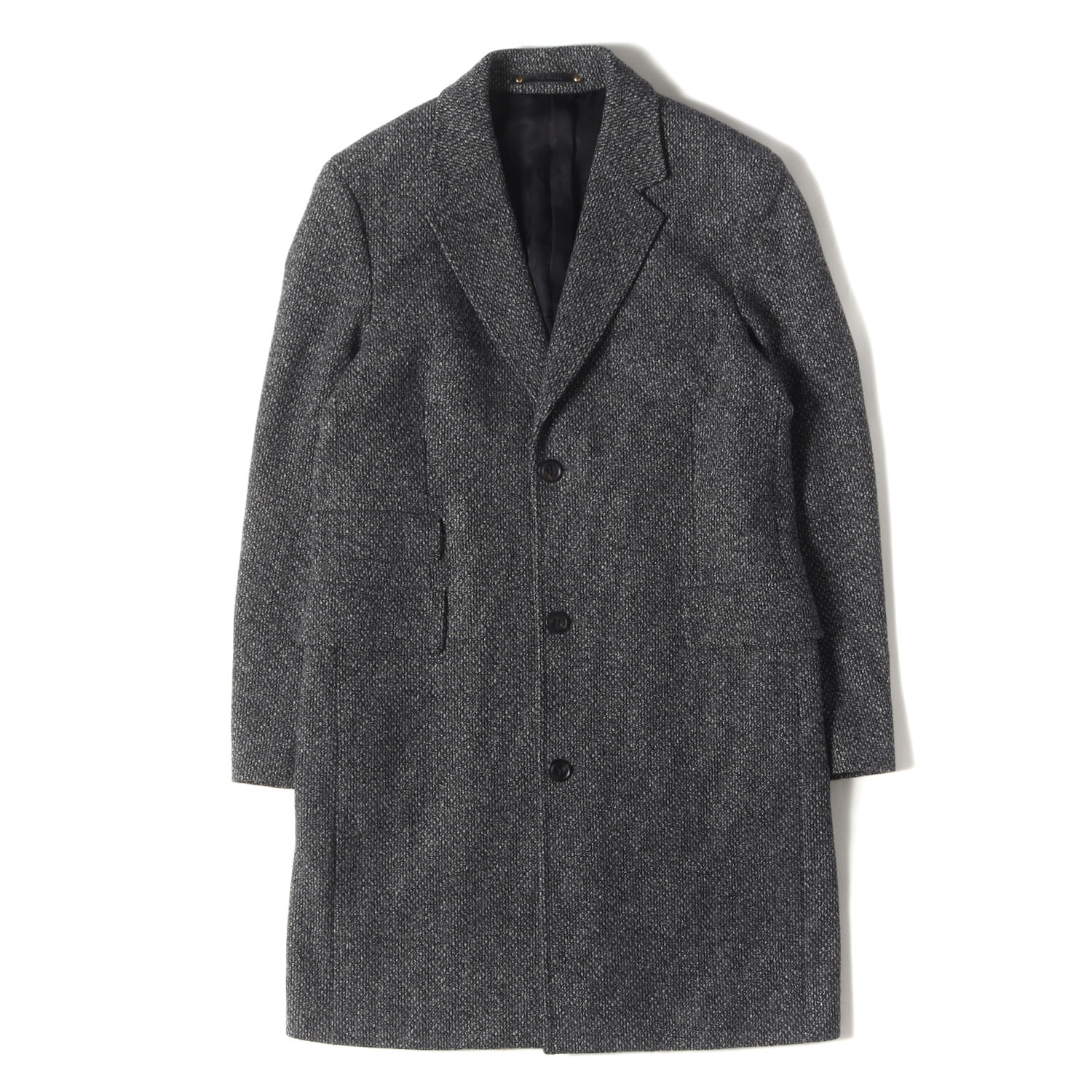 Paul Smith ポールスミス コート ブラック 黒 サイズ:L | ウール/カシミヤ/キャメル チェスターコート | 日本製 | アウター ジャケット 上着【メンズ】【中古】【K4772】