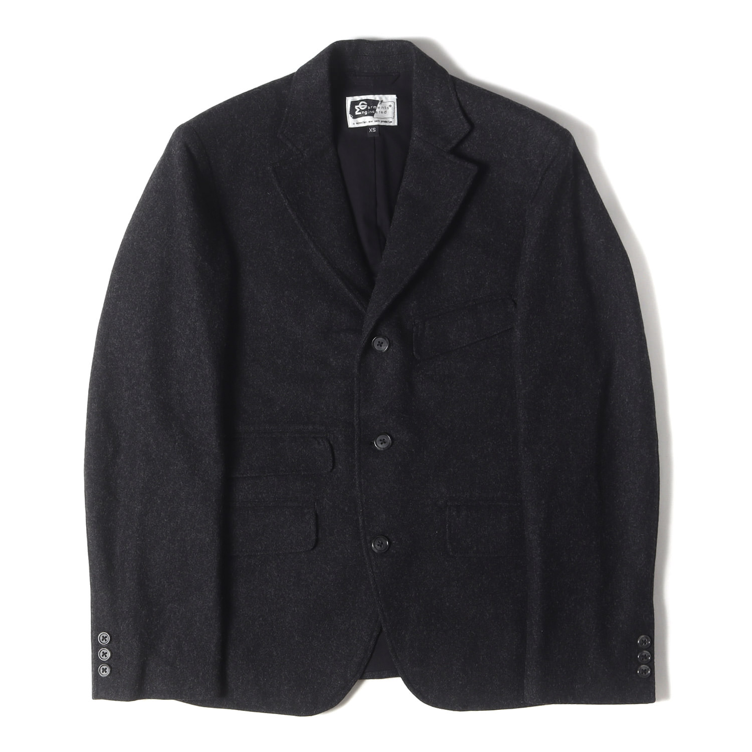 Engineered Garments エンジニアドガーメンツ 上衣 暗灰色黒いこと 大きさ:XS | メルトン毛糸 3つ名取り草 細工物上衣 | USA製 | アウター スポーツジャケット 上衣 厚地の外套【メンズ】【中古】【美品】【K4792】
