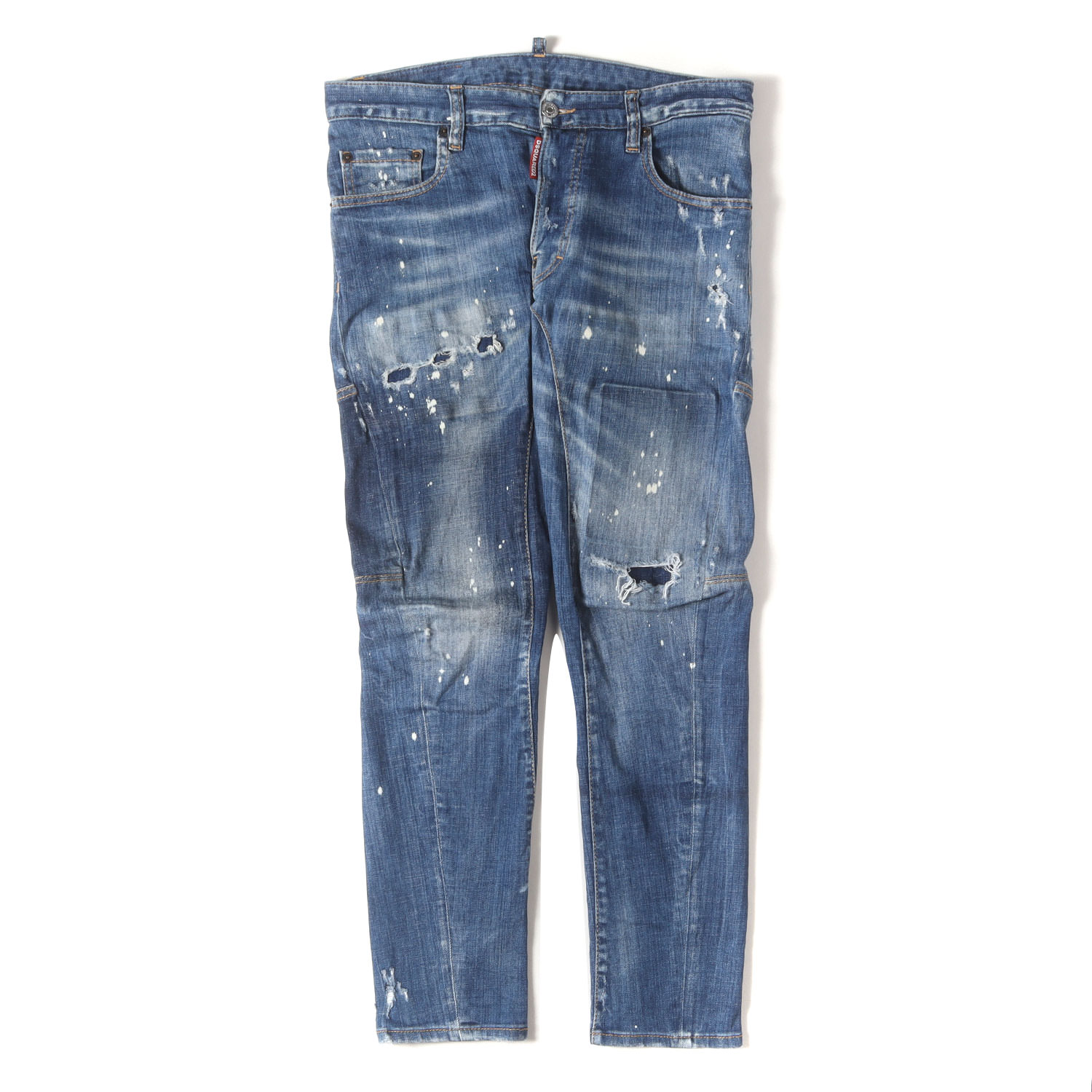 DSQUARED2 ディースクエアード パンツ インディゴ サイズ:46 | 20AW タイディ バイカー クラッシュリペア加工 ストレッチ デニムパンツ (Tidy Biker Jean) | ボトムス ジーンズ ジーパン【メンズ】【中古】【K4746】