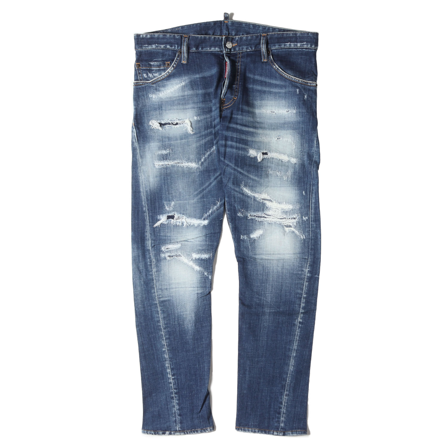 DSQUARED2 ディースクエアード パンツ インディゴ サイズ:48 | 23SS クラッシュリペア加工 スキニー ストレッチ デニムパンツ (Sexy twist jean) | ボトムス ジーンズ ジーパン【メンズ】【中古】【K4874】｜ブランド古着のBEEGLE by Boo-Bee