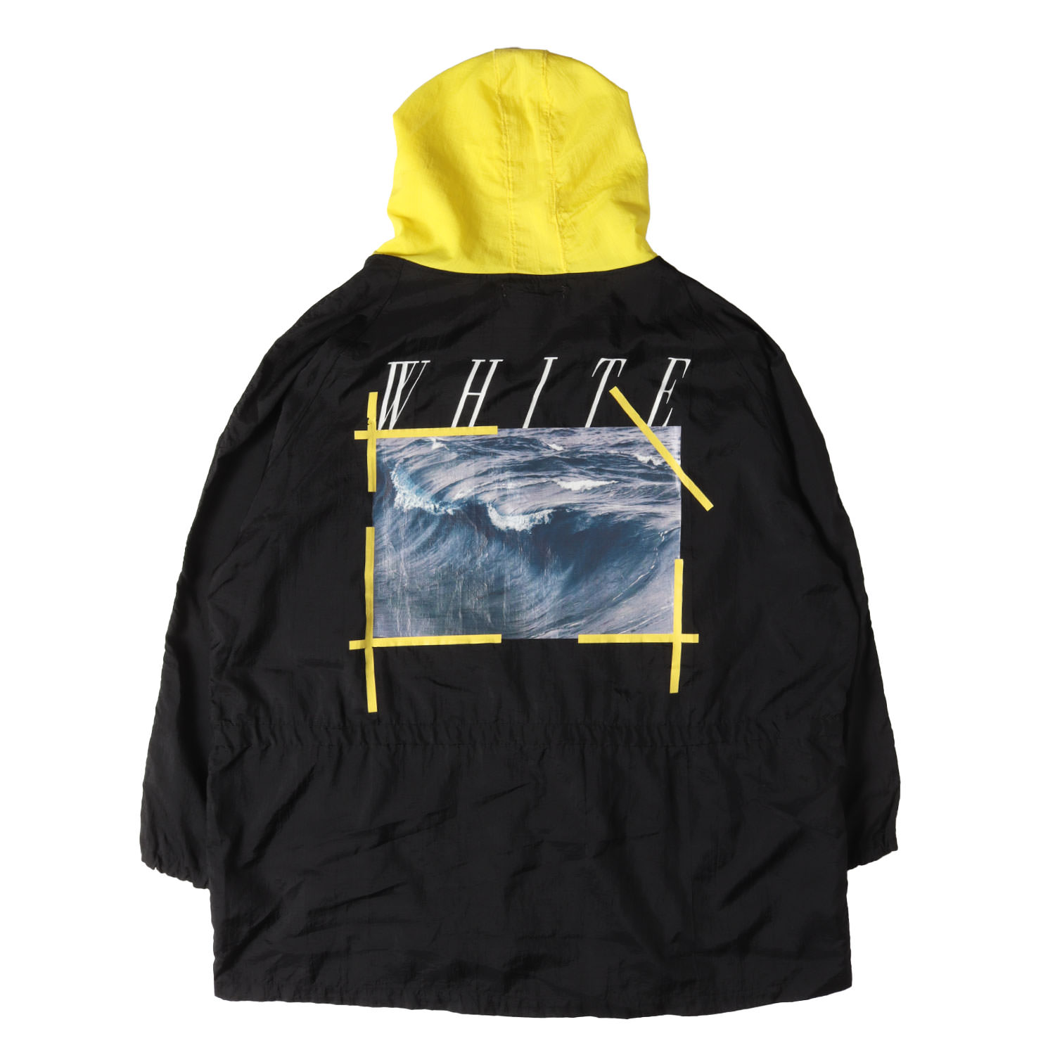 OFF-WHITE 象牙色 上衣 黒いこと 黒 大いさ:S | すべり出し リップストップナイロン 厚地の外套大いさ ティーシャツ 上衣 | アウター 上衣 厚地の外套【メンズ】【中古】【K4811】 メンズファッション-コート・ジャケット