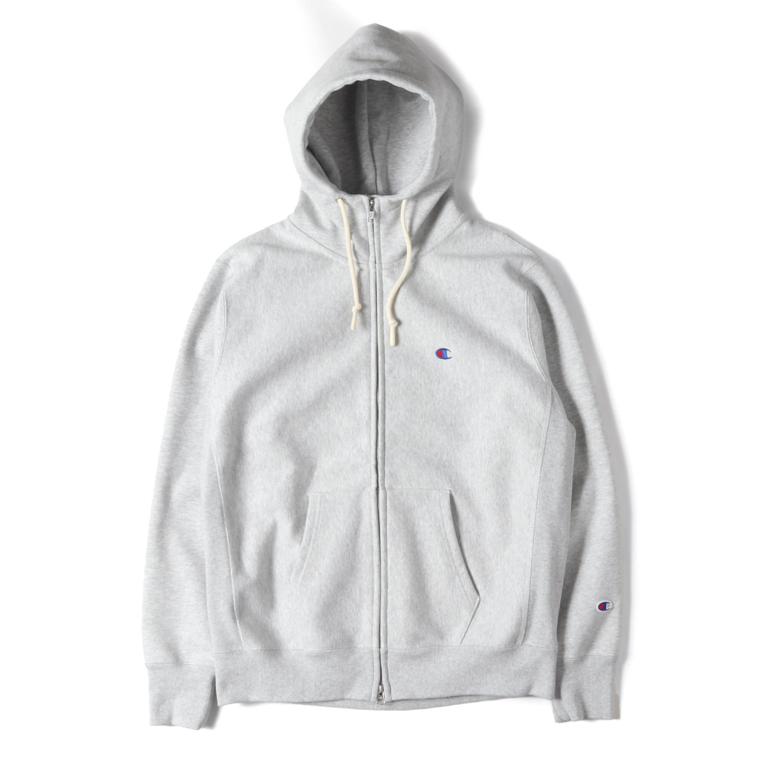 Champion チャンピオン パーカー ヘザーグレー サイズ:L | リバースウィーブ ストームシェル アドバンス フルジップ パーカー (REVERSE WEAVE STORMSHELL ADVANCE) | トップス フーディー 【メンズ】【中古】【美品】【K4789】