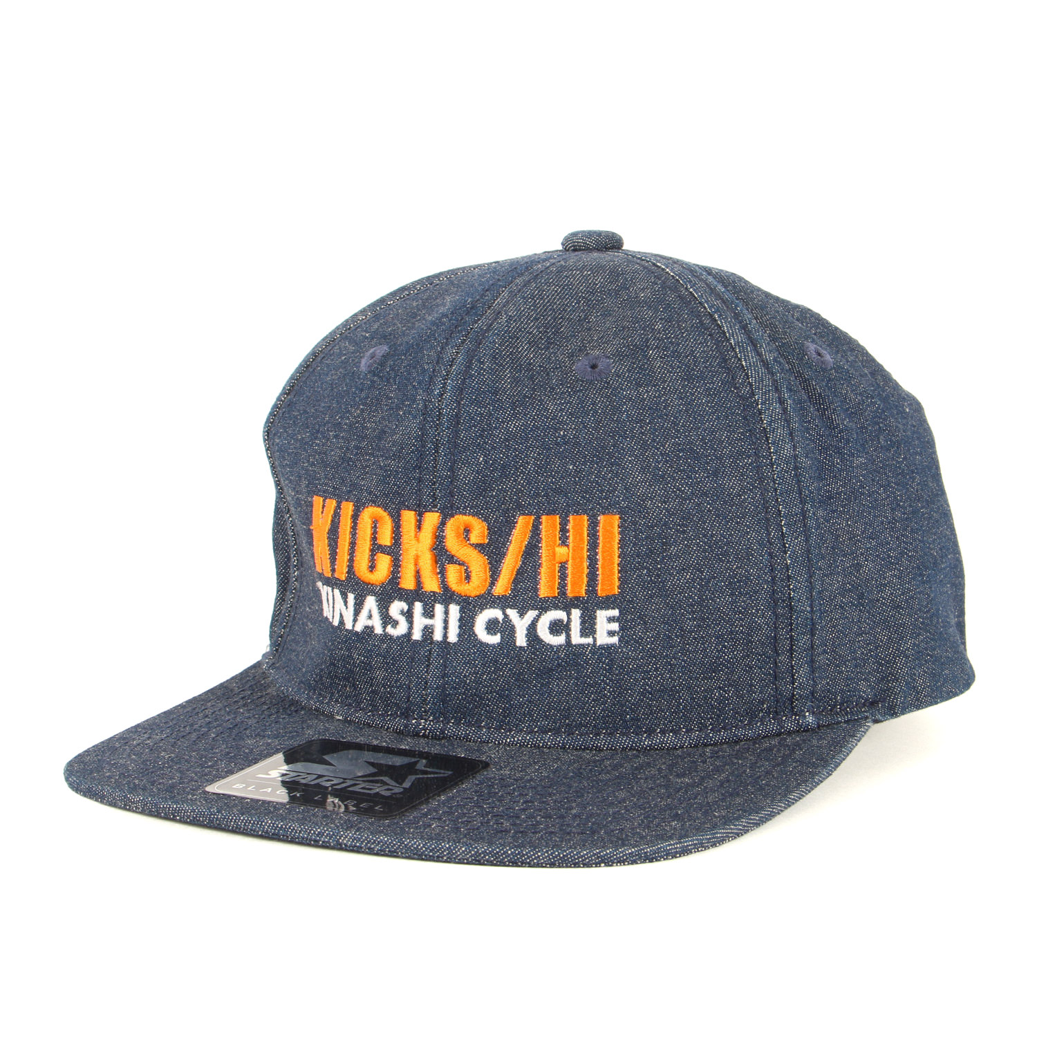 KINASHI CYCLE 木梨サイクル キャップ インディゴ サイズ:ONE SIZE | STARTER BLACK LABEL デニム 6パネルキャップ | ブランド 帽子 | コラボ 別注【メンズ】【中古】【K4783】