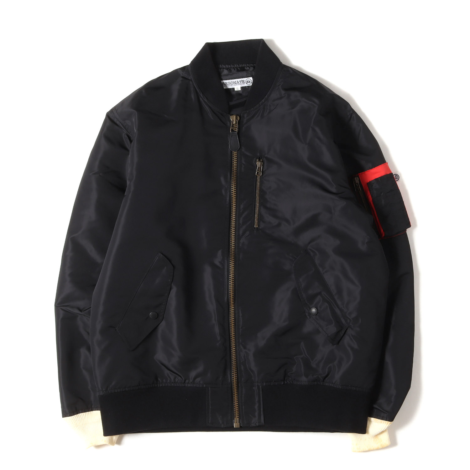 RESONATE GOODENOUGH リゾネイト グッドイナフ ジャケット ブラック 黒 サイズ:L | 00s fragment design L-2B フライトジャケット | アウター ブルゾン 上着 | コラボ【メンズ】【中古】【K4778】