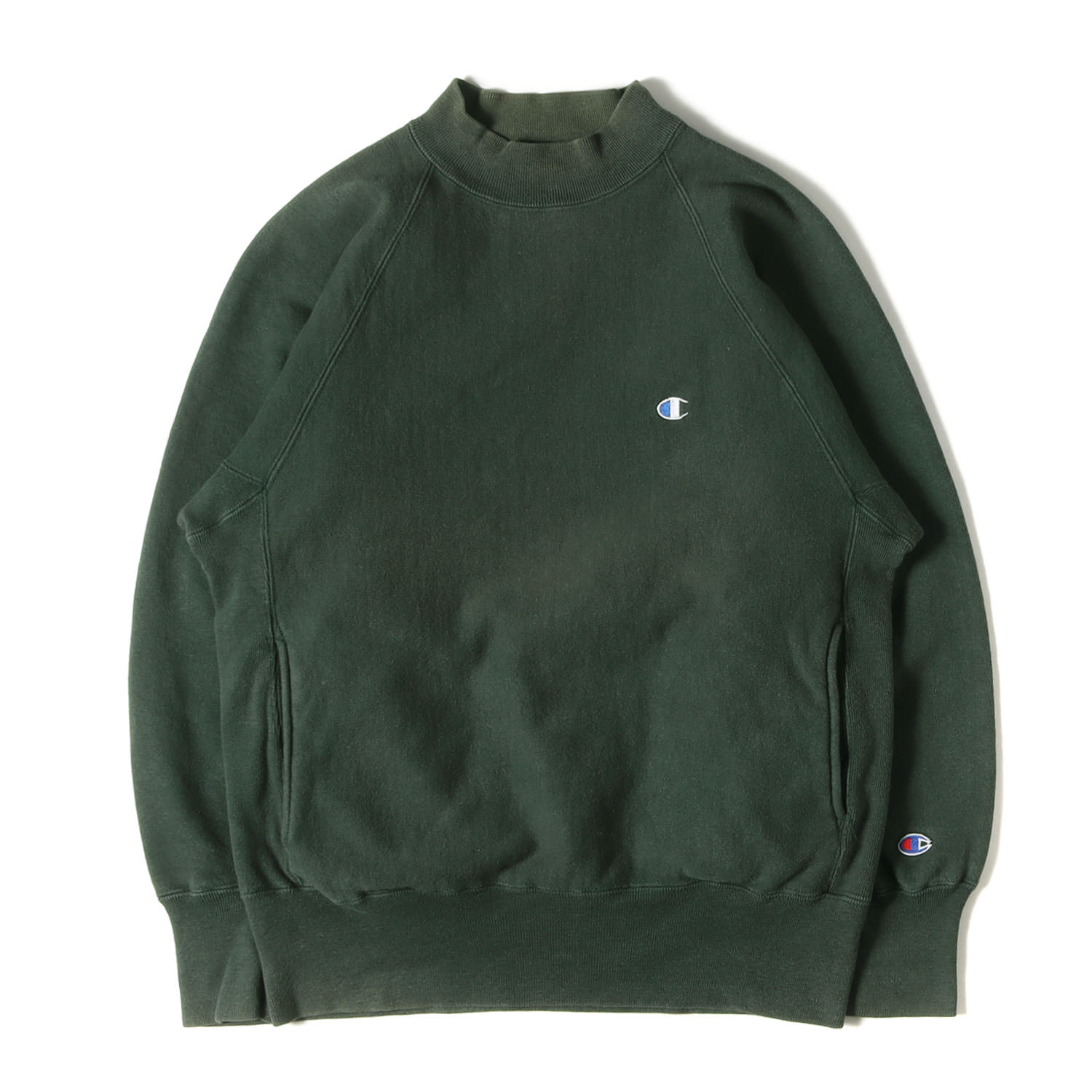 Champion vintage はやりっ子 ヴィンテージ 流汗 緑であること 大きさ:M | USA製 刺しゅう引き船 | 90s 目付き モックネック リバースウィーブ トレーナー | 90年月日 古着 | トップス 調教師 【メンズ】【中古】【K4792】