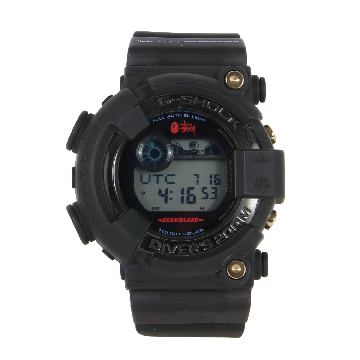 A BATHING APE ア ベイシング エイプ | NOWHERE 20周年祝する STUSSY G-SHOCK GF-8250BS FROGMAN / 潜水夫 | ウオッチ /ご覧なさる | 黒いこと 黒 | 共同研究 科目【メンズ】【K4746】