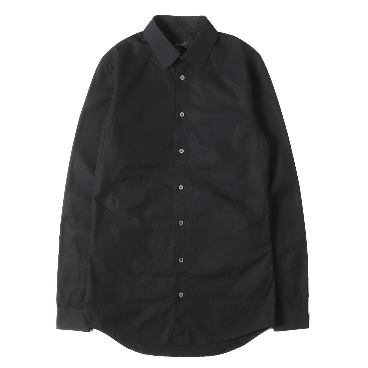JIL SANDER ジル・サンダー シャツ ブラック 黒 サイズ:14 1/2(37) | ブロード ドレスシャツ | イタリア製 | トップス カジュアルシャツ 長袖【メンズ】【中古】【K4746】