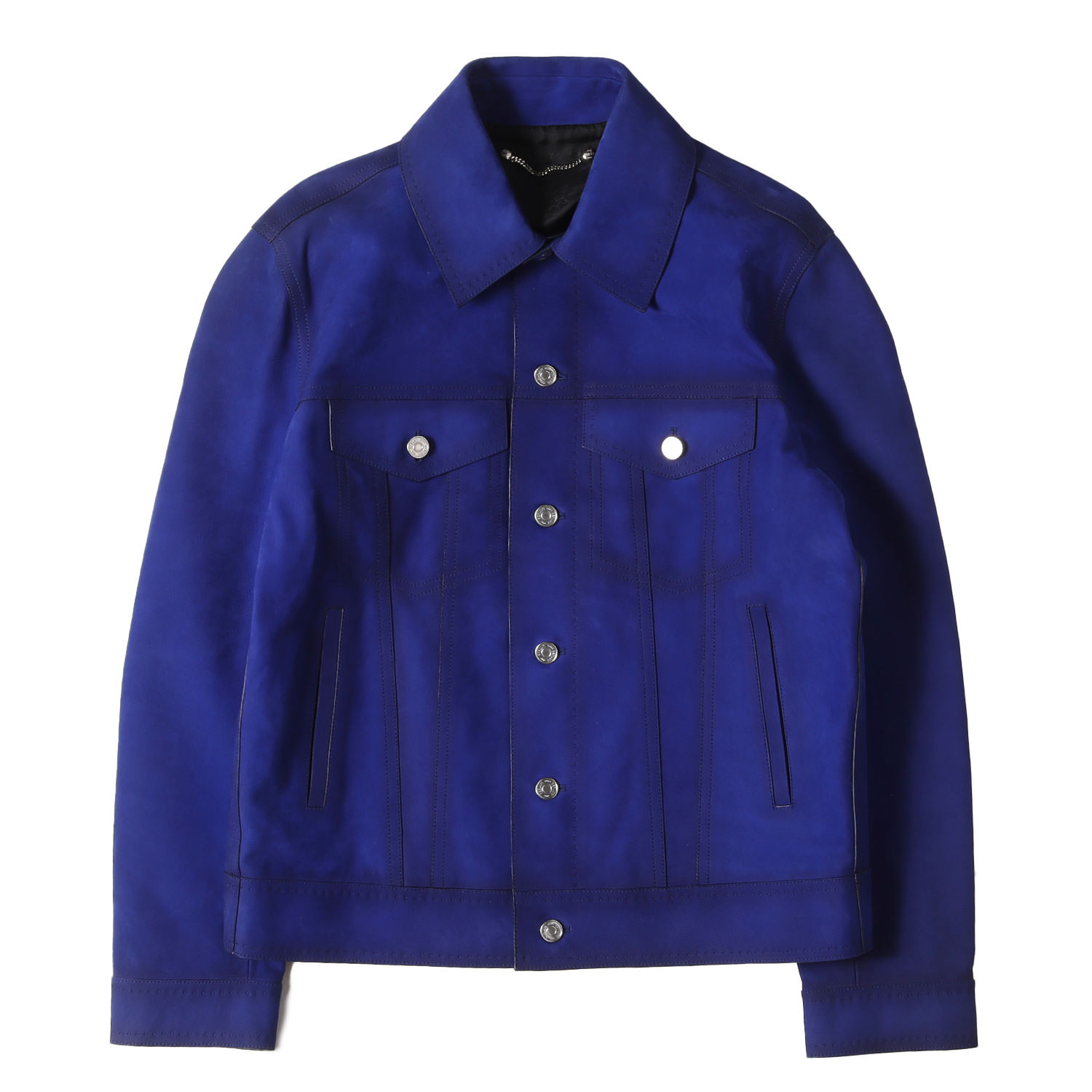 Berluti ベルルッティ ジャケット ブルー 青 サイズ:46 | パティーヌ染め カーフレザー 3rdタイプ トラッカー ジャケット Blue Patina Leather 3rd Trucker jacket | 上着ブルゾン【メンズ】【中古】【K4746】