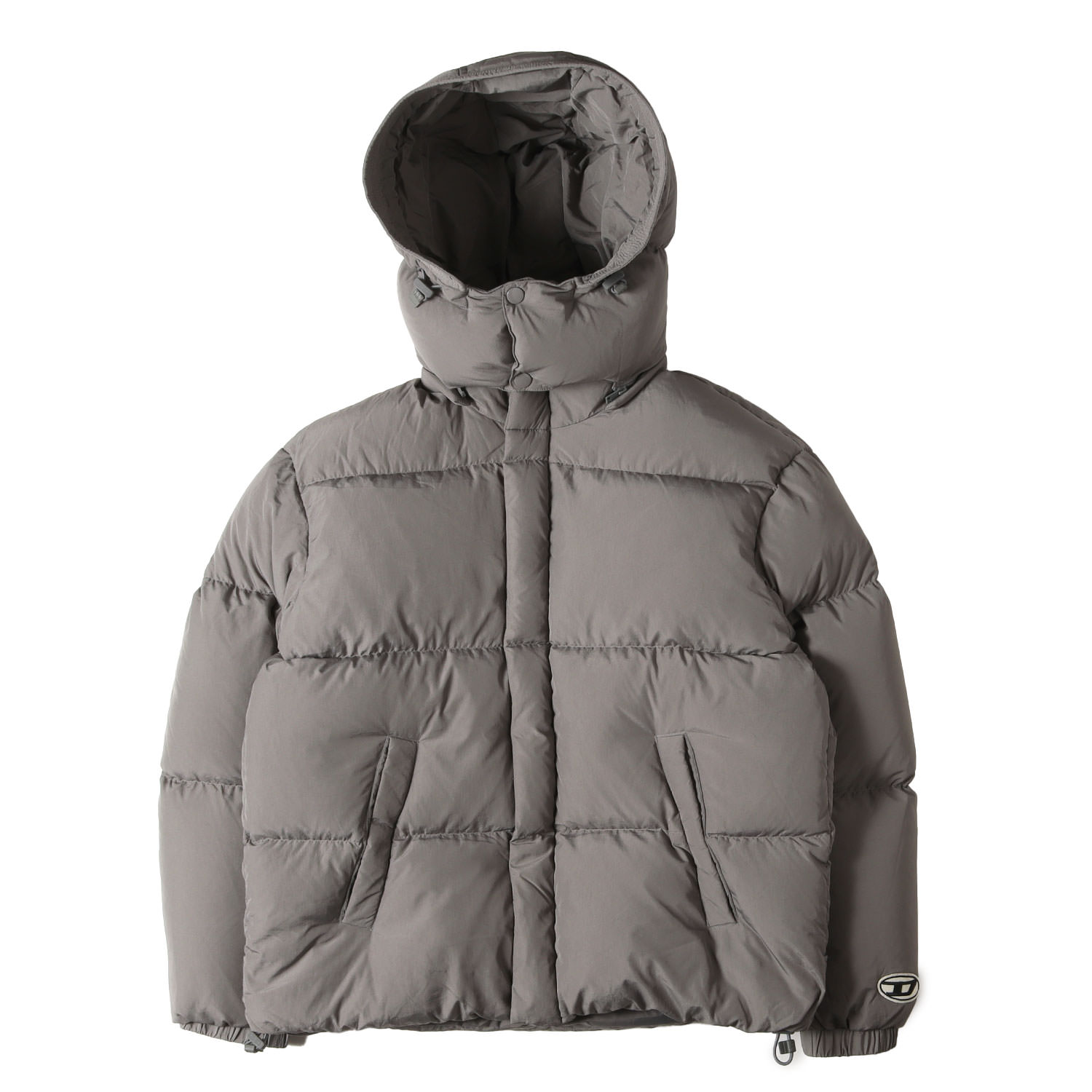 DIESEL ディーゼル ジャケット グレー サイズ:L | オーバルDワッペン付き フーデッド ナイロン ダウンジャケット W-ROLF-NW JACKET | 上着 アウター ブルゾン【メンズ】【中古】【K4746】