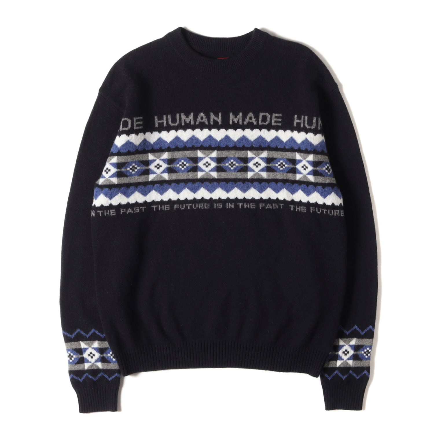 HUMAN MADE ヒューマン御手伝いさん 編み物 米国海軍 紺 大きさ:L | 24AW ノース 毛糸編み物 プルオーバー (NORDIC KNIT SWEATER) | トップス ティーシャツ【メンズ】【中古】【K4837】