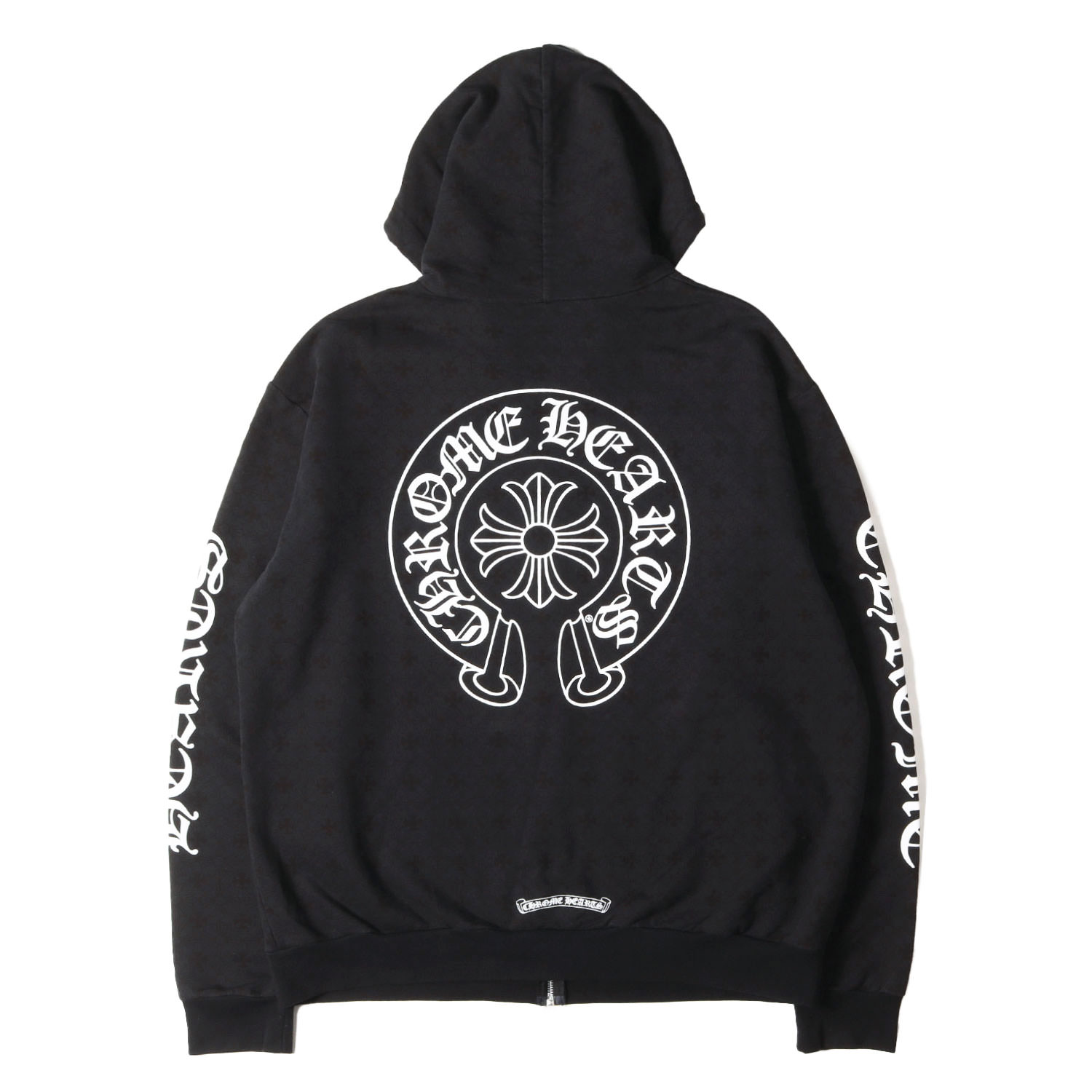 CHROME HEARTS クロムハーツ パーカー 黒いこと 黒 大きさ:L | 近年ひな形 CHつけ加える モノグラム総柄 ホースシュープリント ダガージップ スウェットパーカー(SWTSHRT 固定ディスク ZIP) | トップス フーディー【メンズ】【中古】【美品】【K4837】