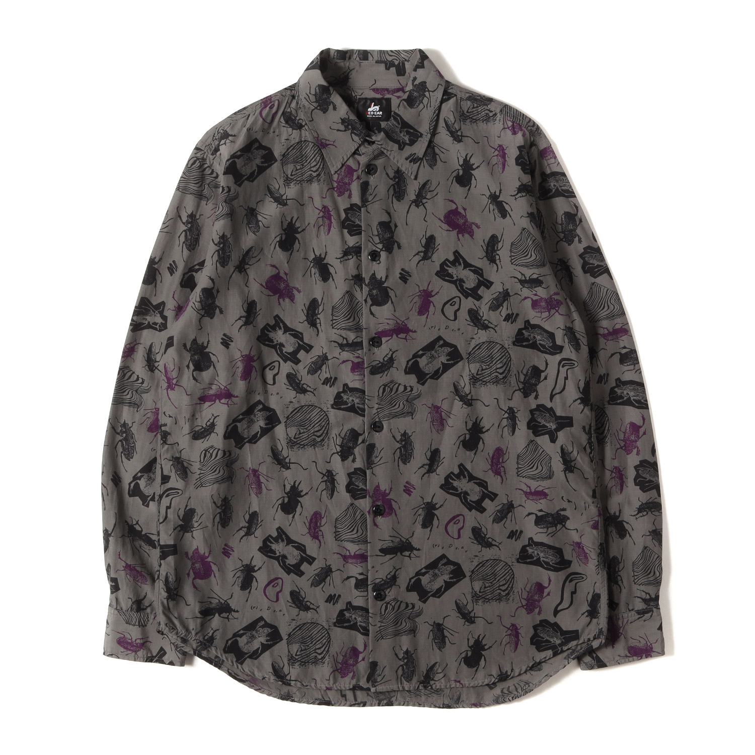 Paul Smith ポールスミス シャツ グレー サイズ:M | 21AW RED EAR 昆虫 総柄 レーヨン/コットン シャツ | 日本製 | トップス カジュアルシャツ 長袖【メンズ】【中古】【美品】【K4837】｜ブランド古着のBEEGLE by Boo-Bee