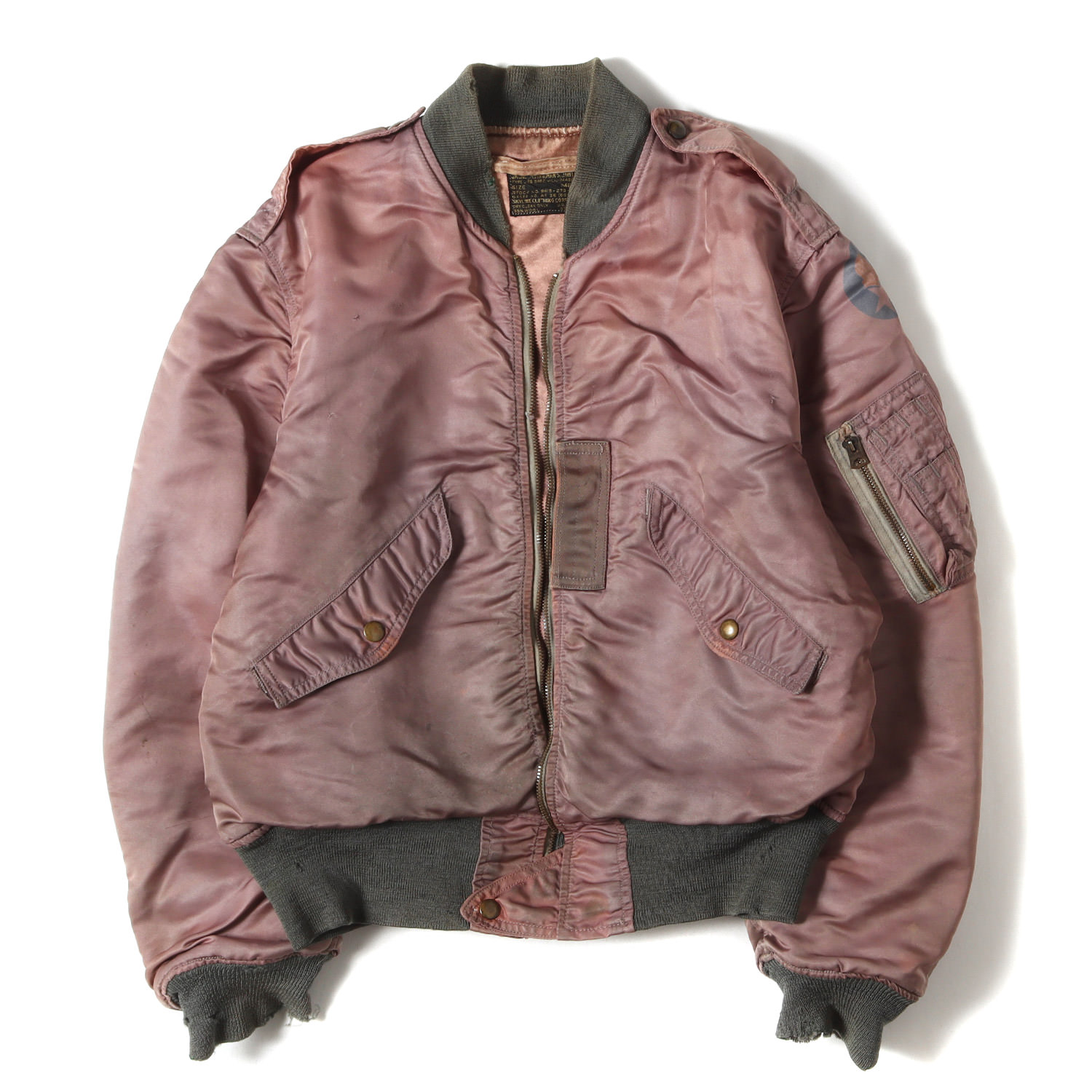 Vintage Military Item ヴィンテージミリタリー | 希少 雰囲気抜群 | 50s 米軍実物 USAF 初期モデル 黒タグ L-2B フライトジャケット SKYLINE社製 | セージグリーン サイズ:M | 50年代 古着 | アウター ブルゾン 上着【メンズ】【中古】【K4784】