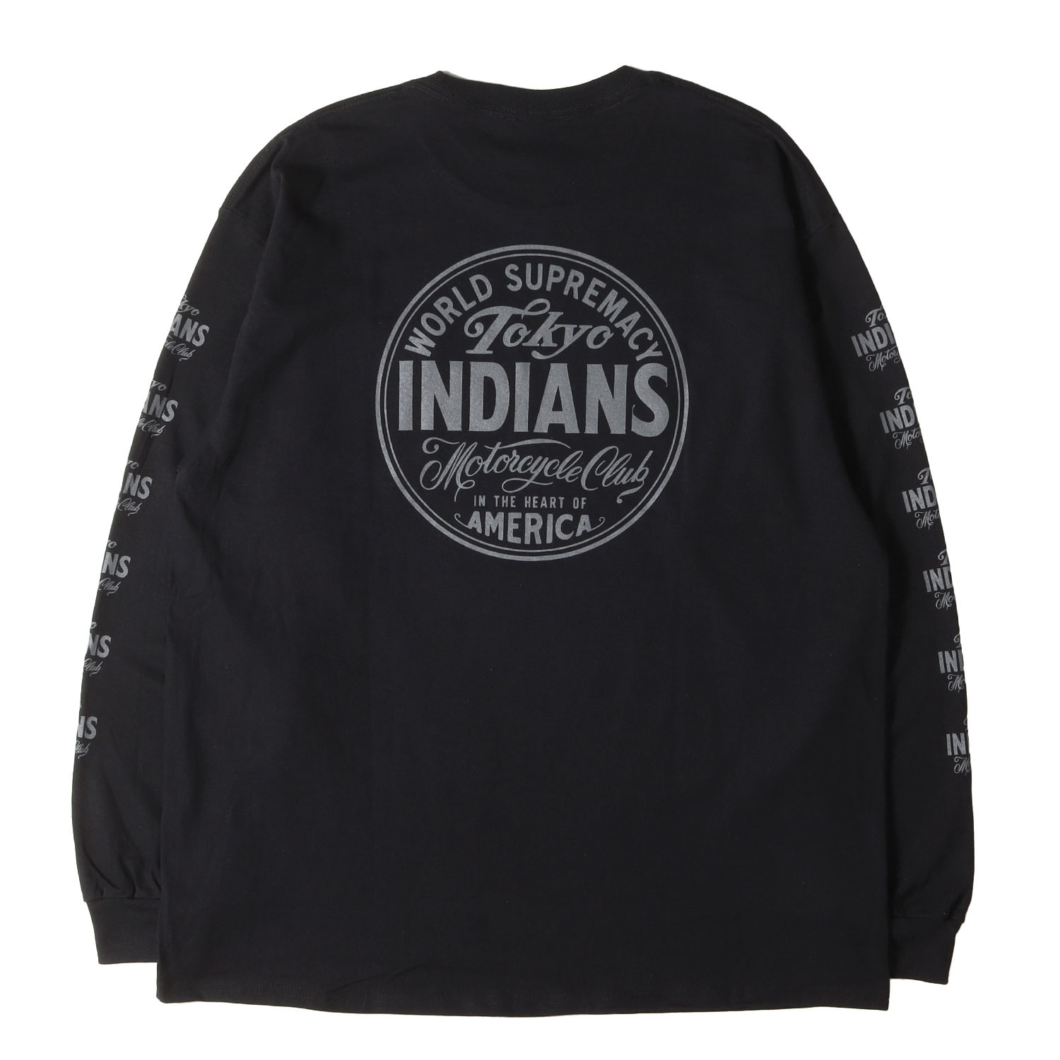 Timc Inc. 日本の首都インディアンズ 自動二輪車 プルオーバー 黒いこと 黒 大きさ:XL | 26SS Tokyo Indians 日本の首都インディアンズプリント ロング捩り 衣嚢 プルオーバー | トップス カットソー 長袖【メンズ】【中古】【新品負けず劣らず】【K4837】